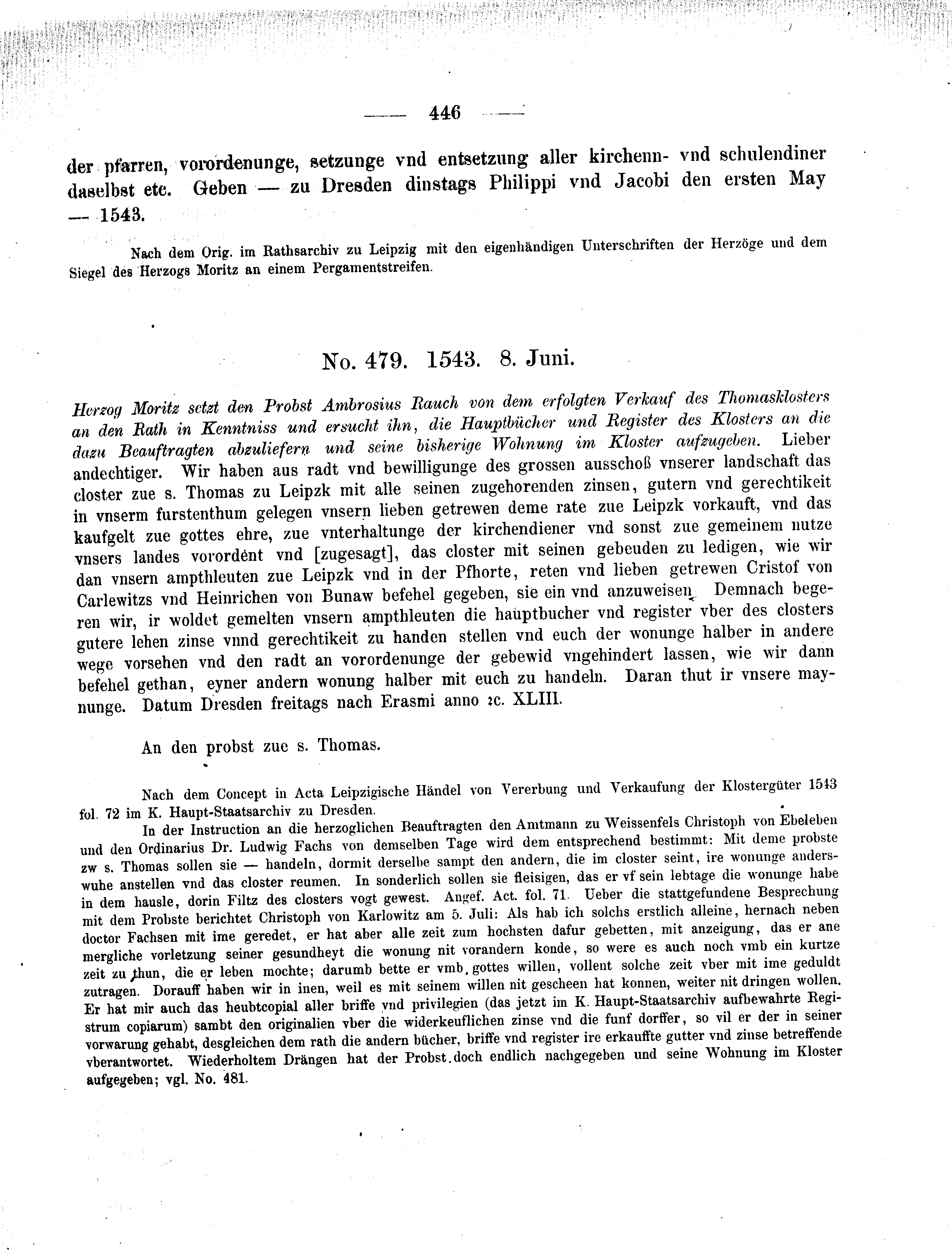 Historische Urkunde Seite 446 aus Band cds2_09