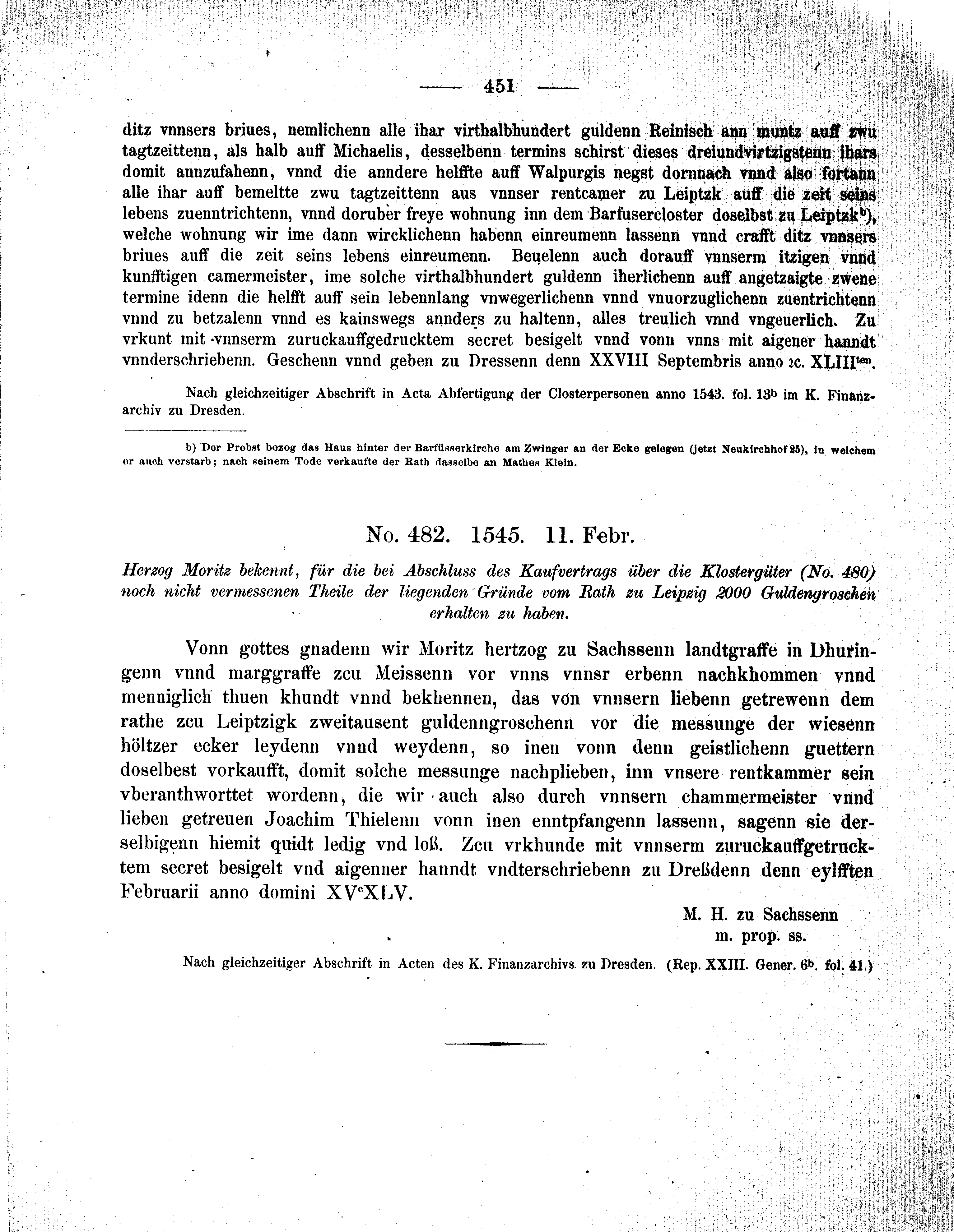 Historische Urkunde Seite 451 aus Band cds2_09