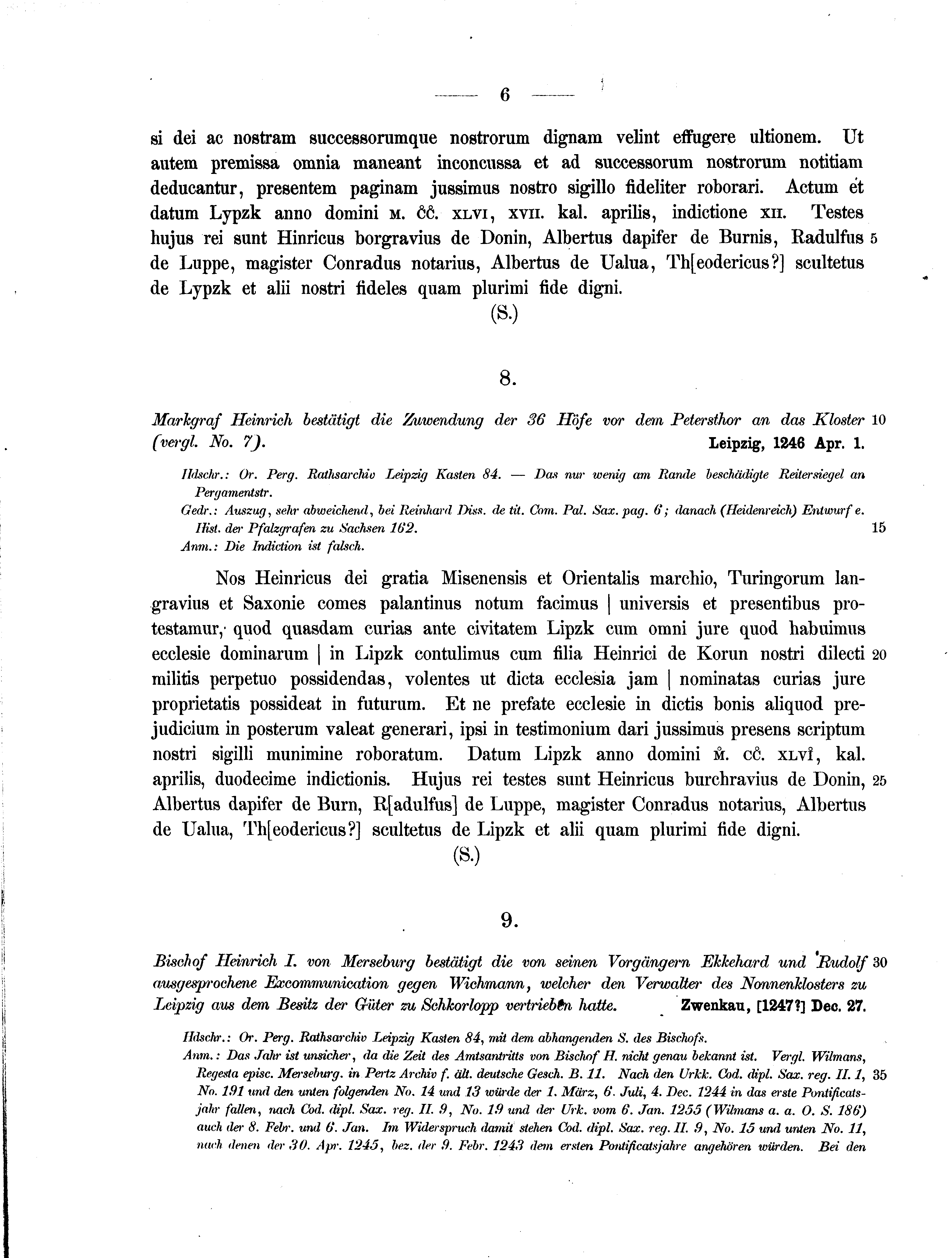 Historische Urkunde Seite 6 aus Band cds2_10