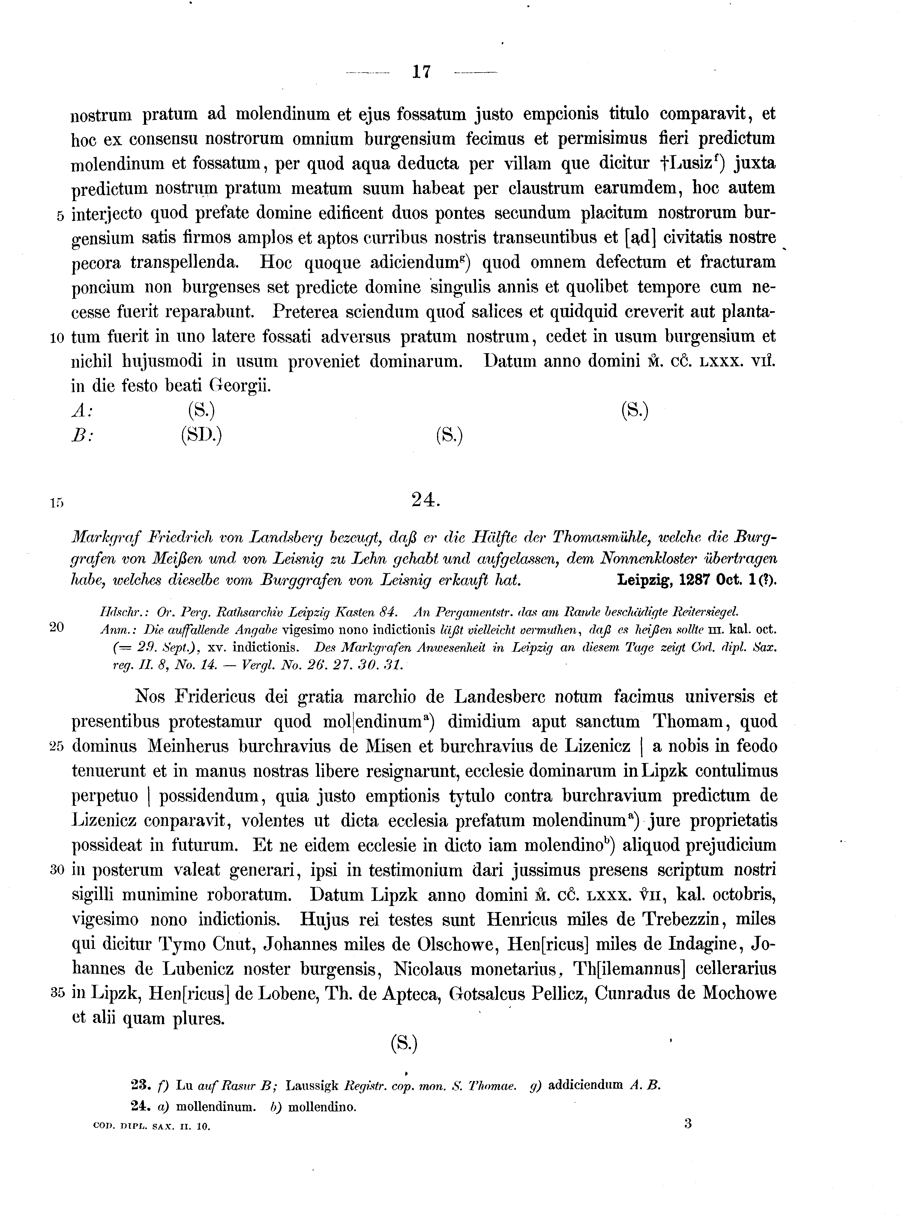 Historische Urkunde Seite 17 aus Band cds2_10