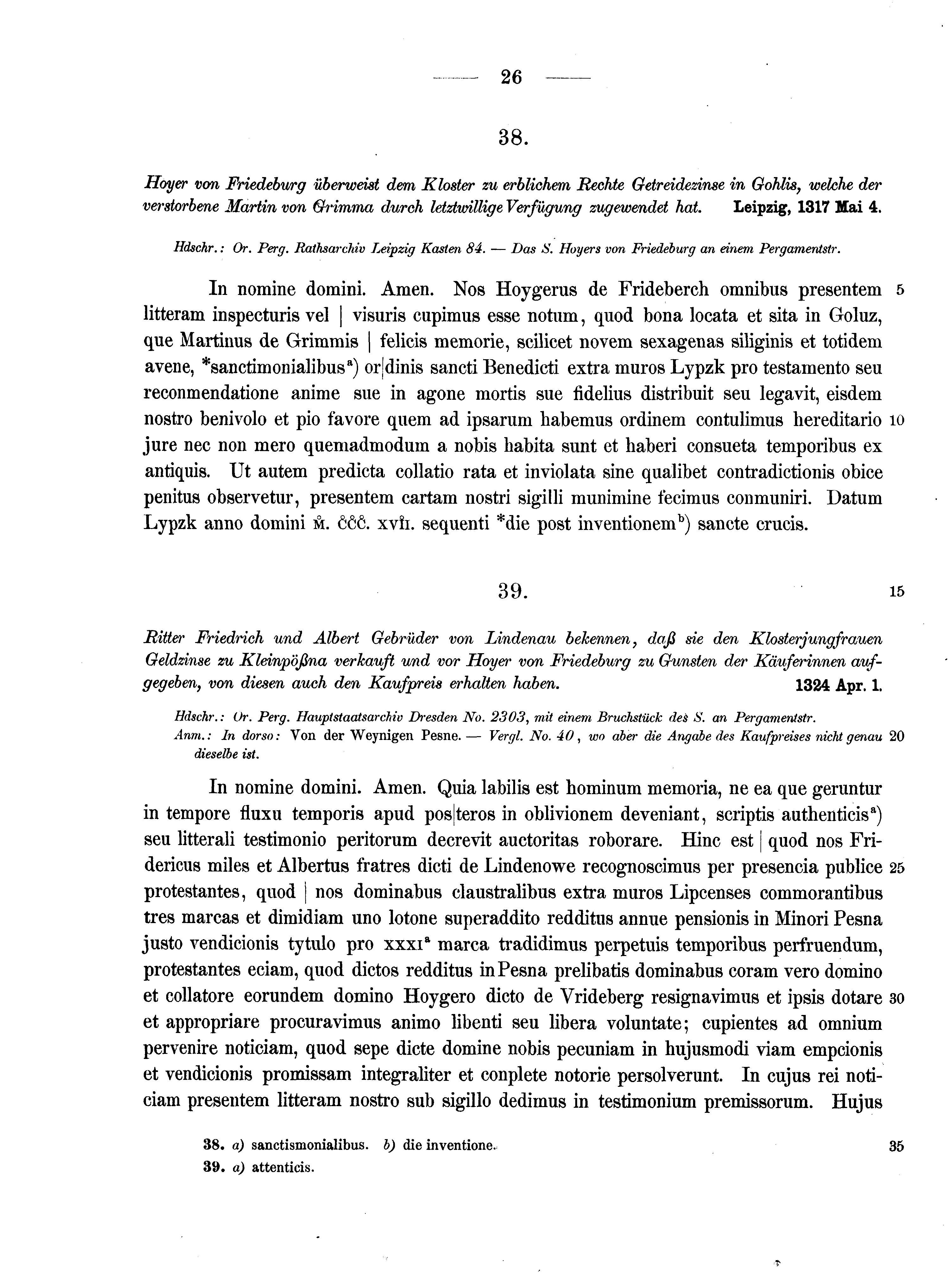 Historische Urkunde Seite 26 aus Band cds2_10