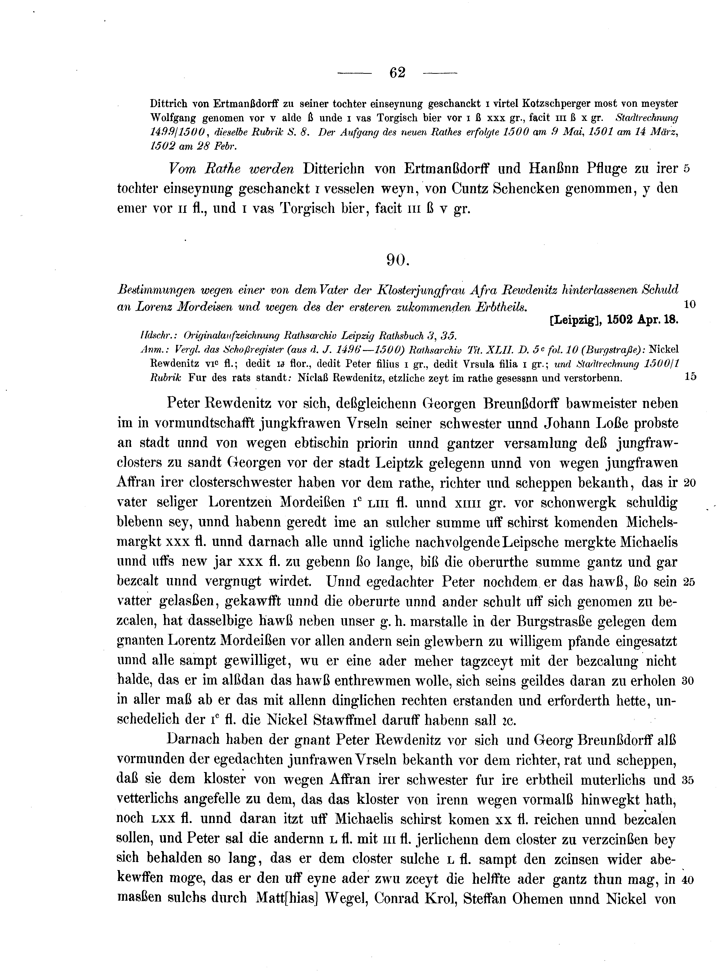 Historische Urkunde Seite 62 aus Band cds2_10