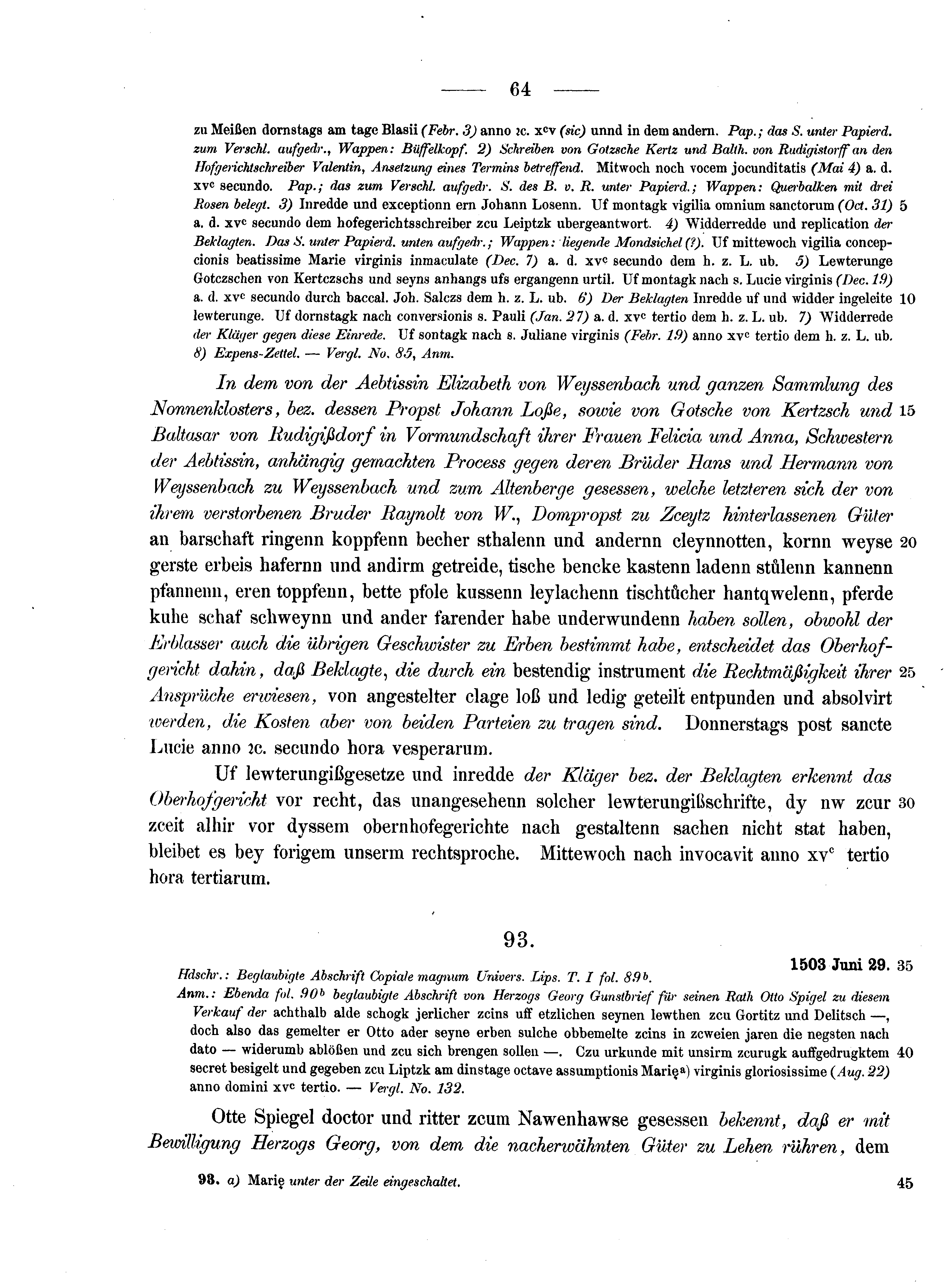 Historische Urkunde Seite 64 aus Band cds2_10