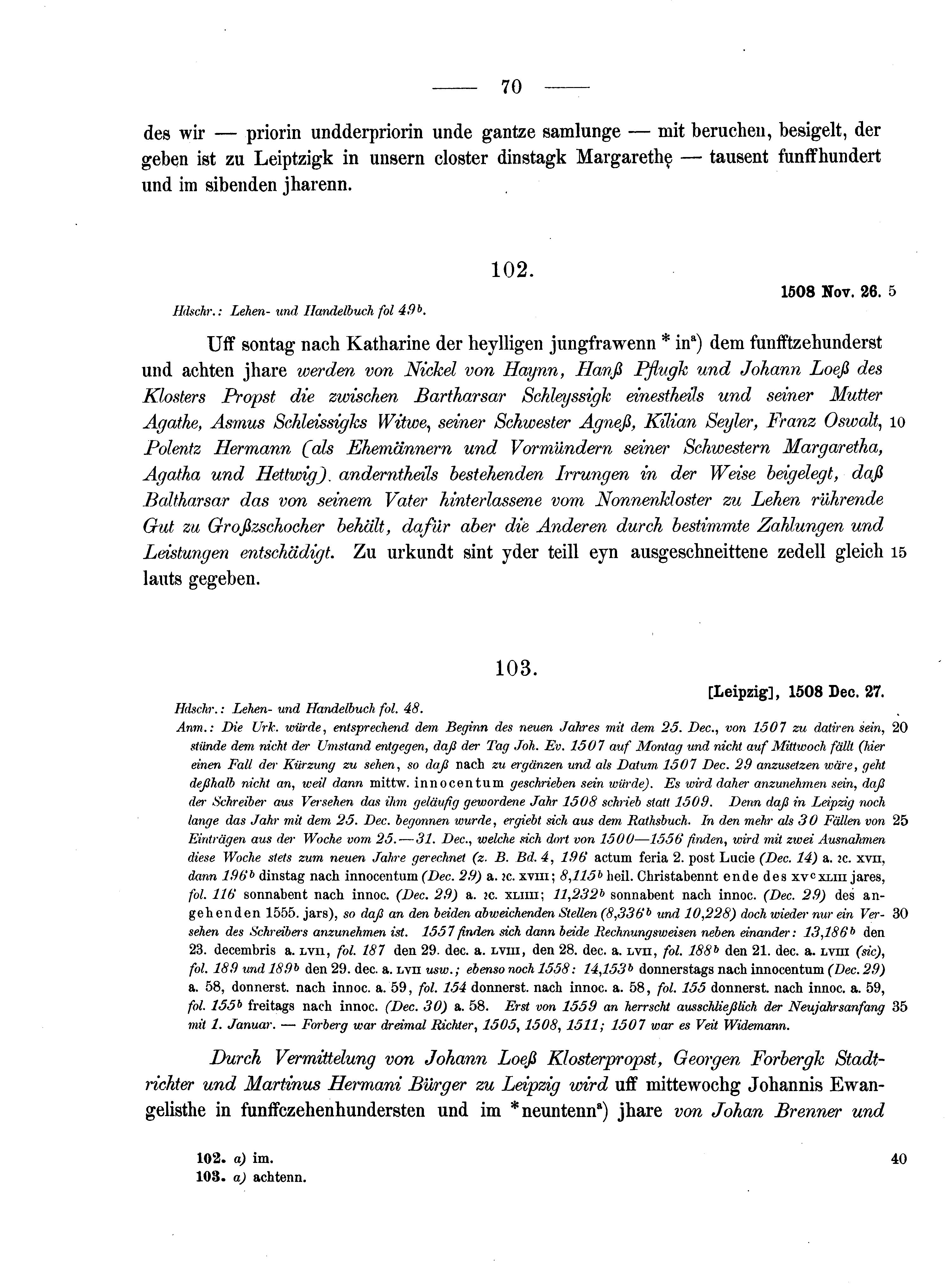 Historische Urkunde Seite 70 aus Band cds2_10