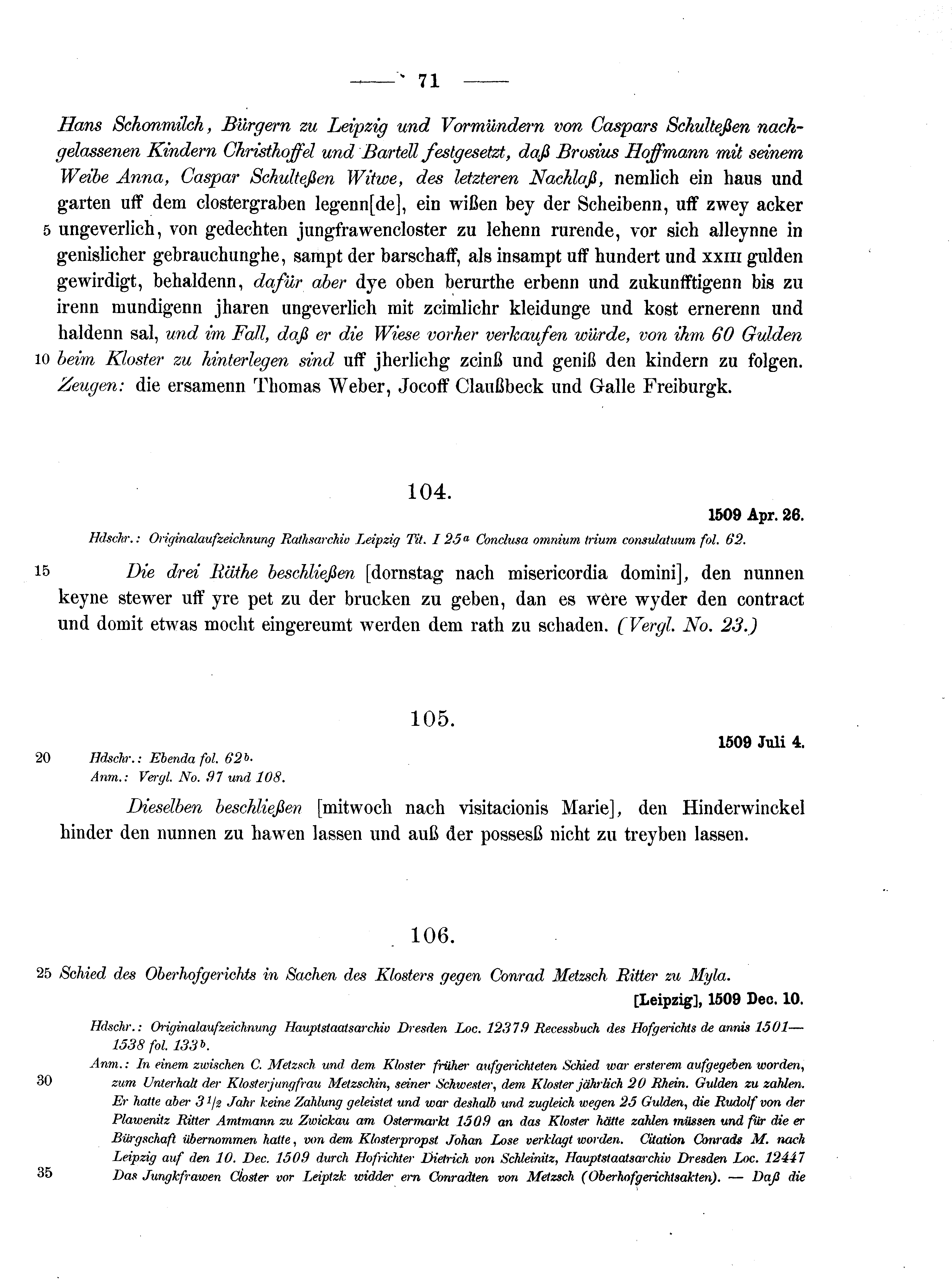 Historische Urkunde Seite 71 aus Band cds2_10