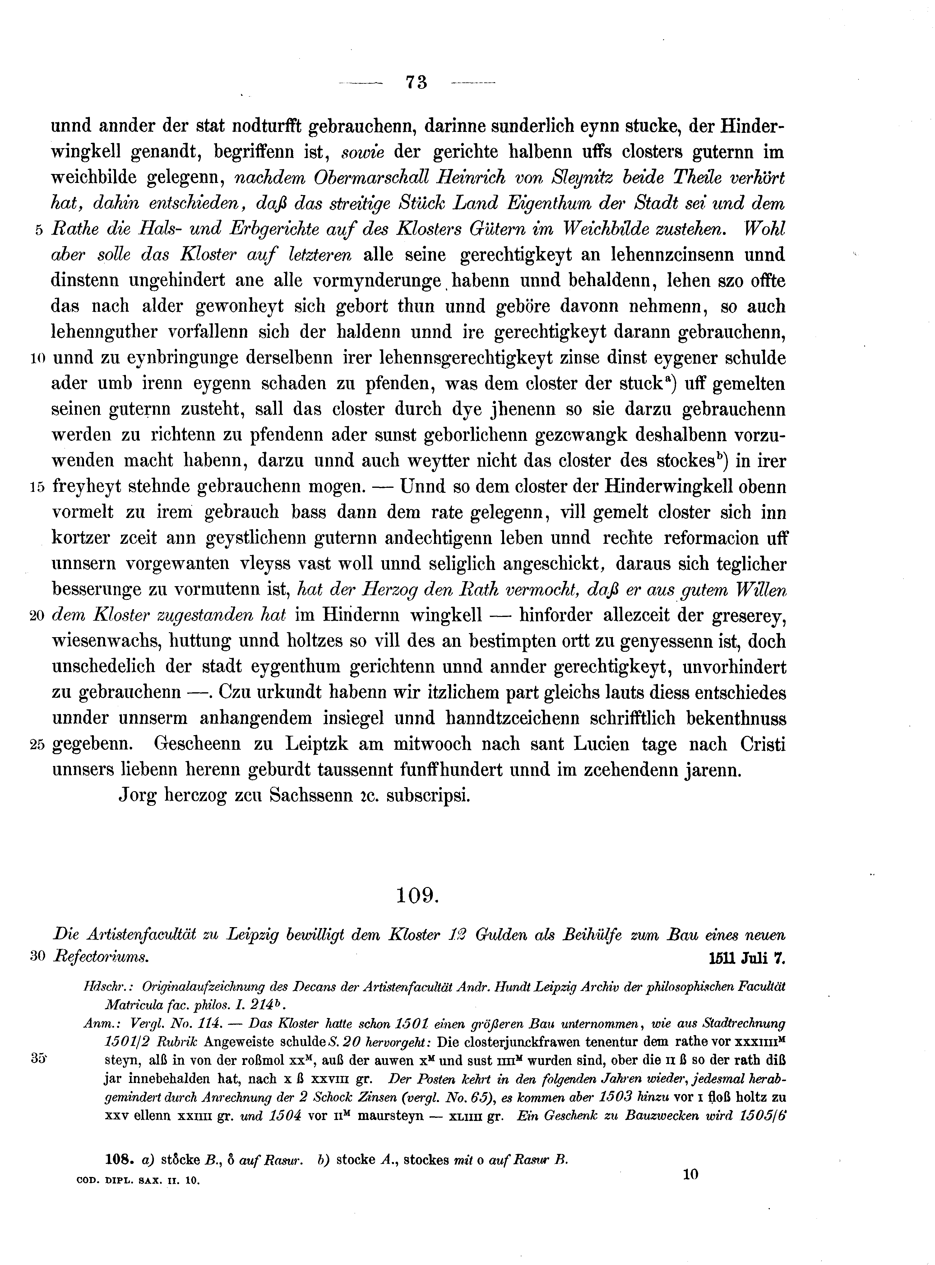 Historische Urkunde Seite 73 aus Band cds2_10