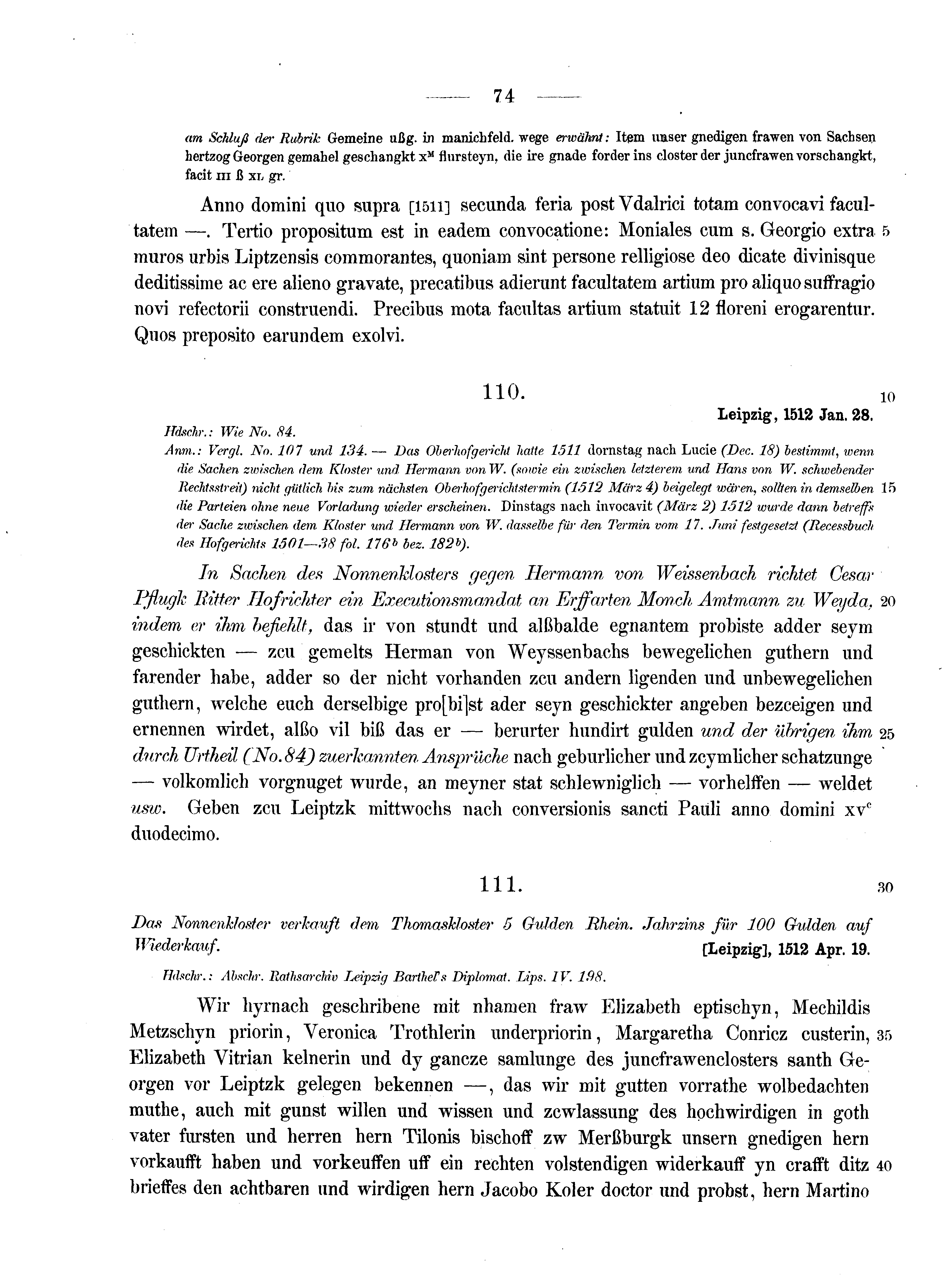 Historische Urkunde Seite 74 aus Band cds2_10