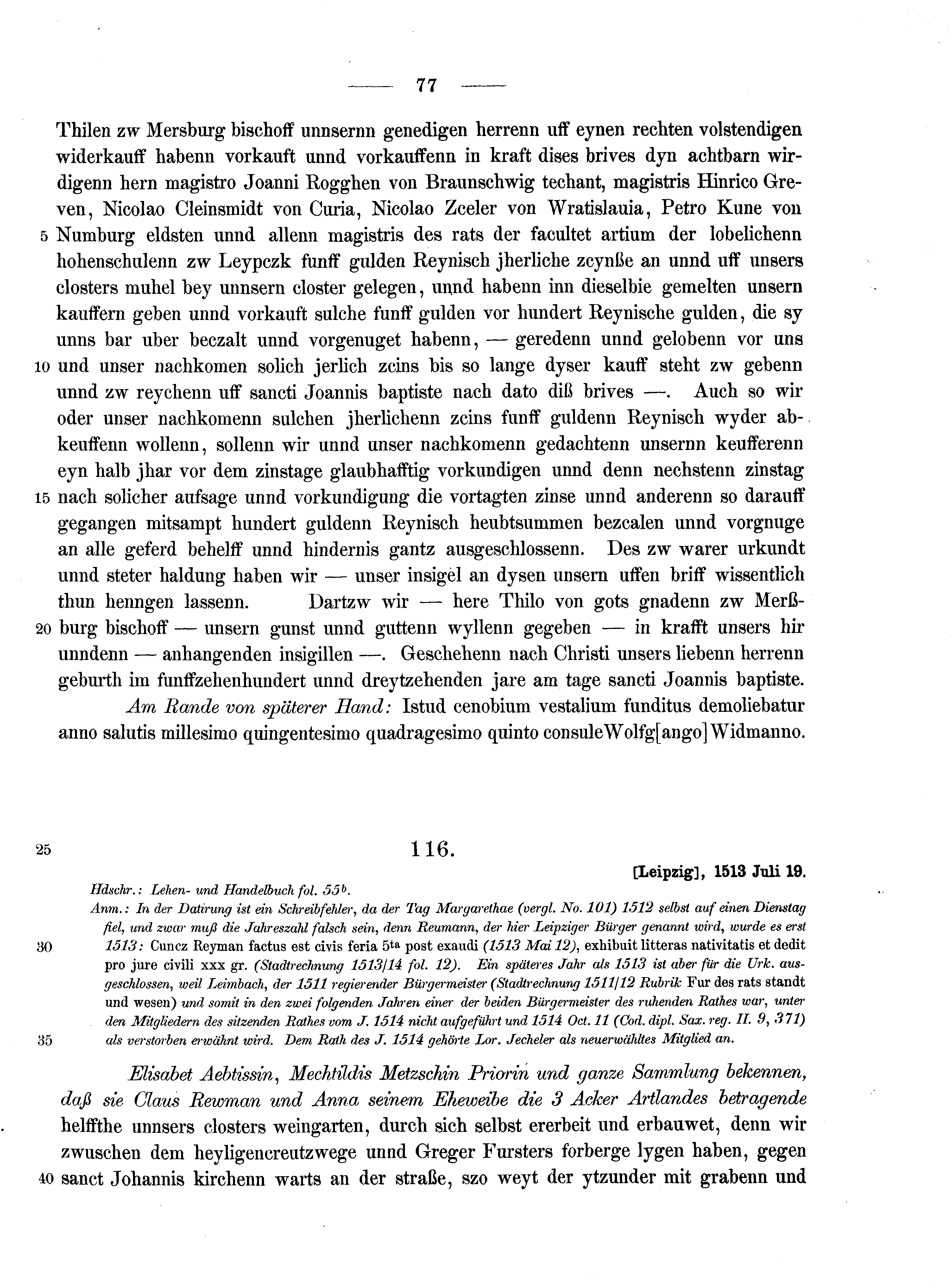 Historische Urkunde Seite 77 aus Band cds2_10