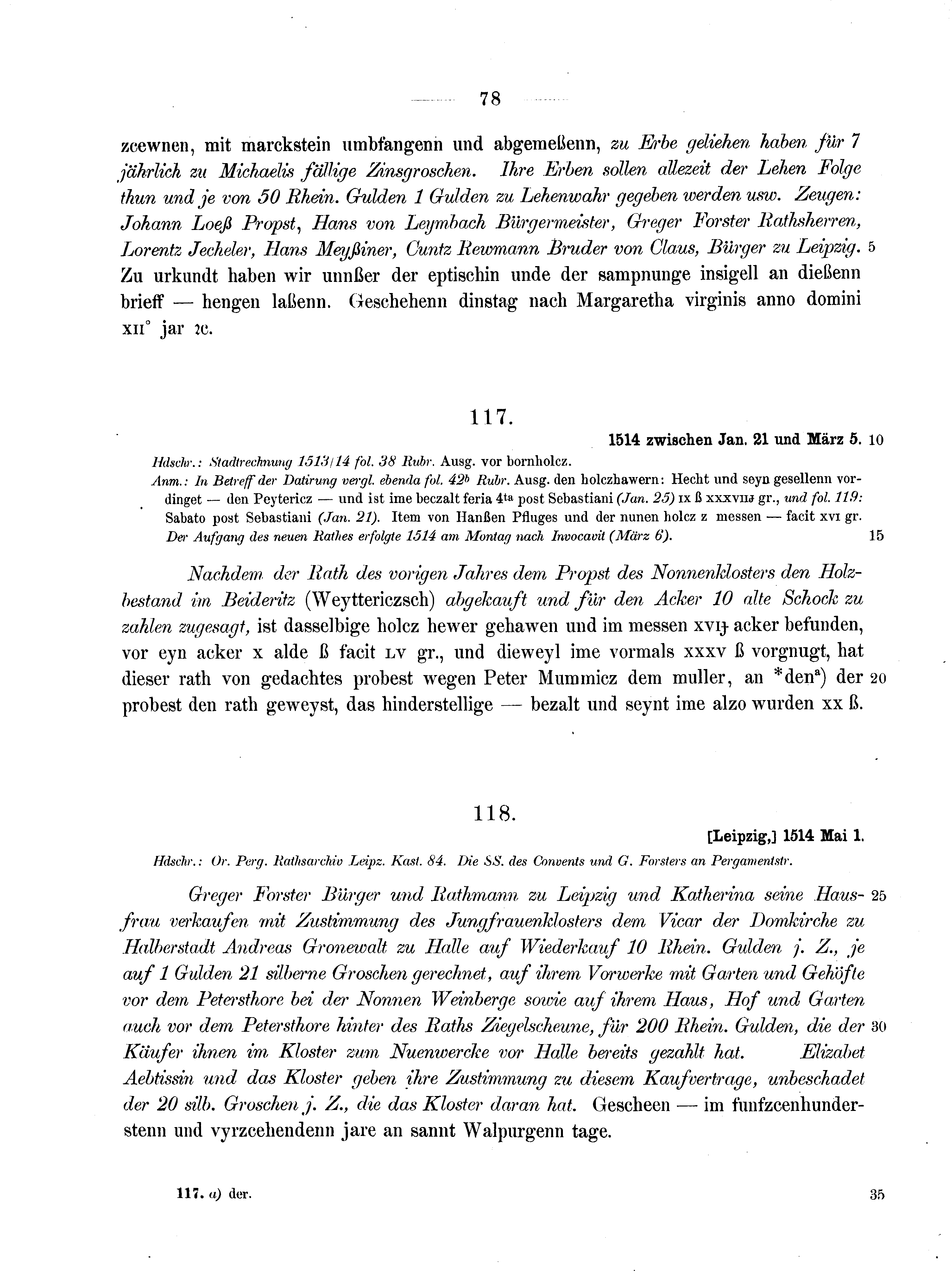 Historische Urkunde Seite 78 aus Band cds2_10