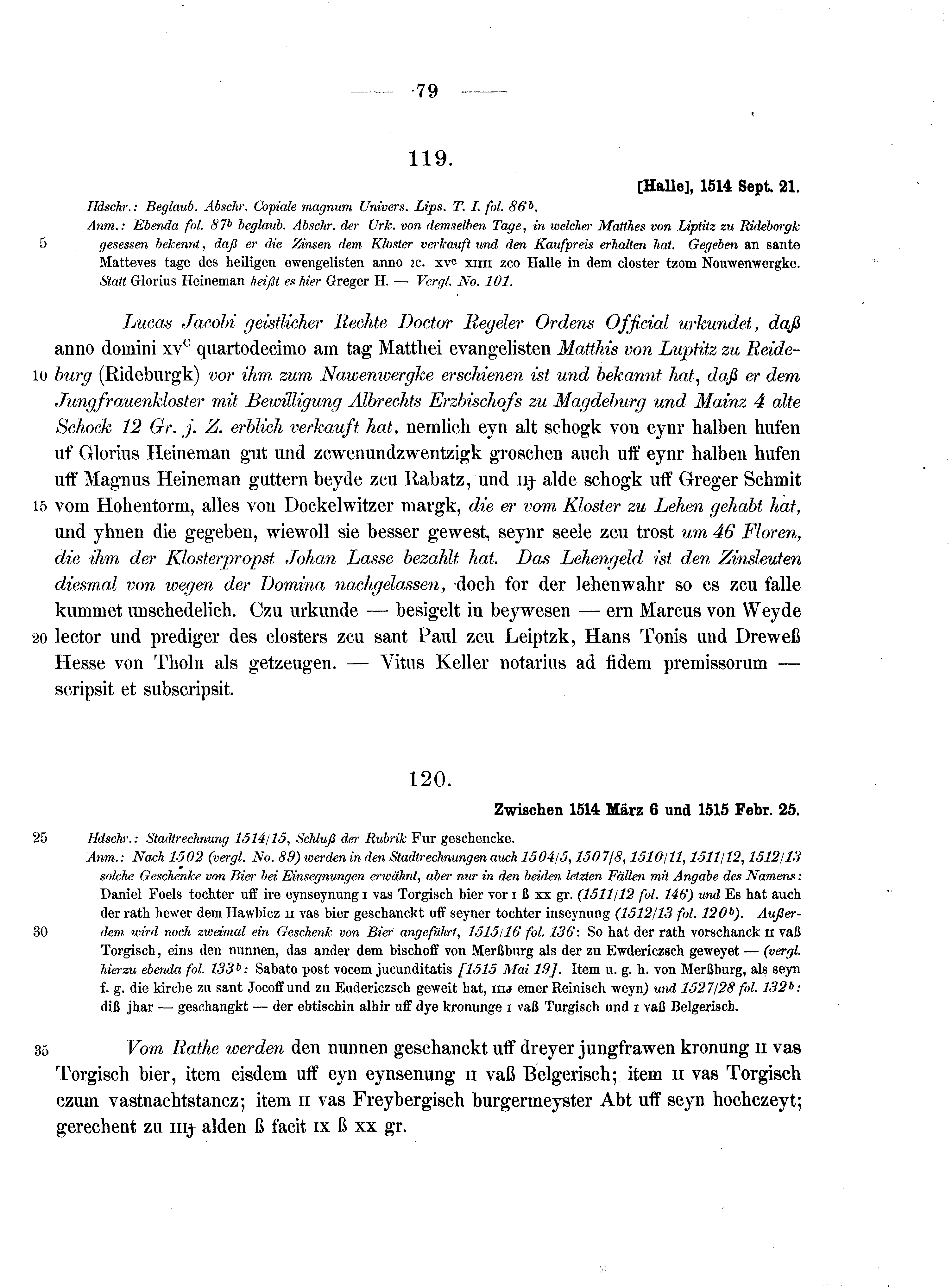 Historische Urkunde Seite 79 aus Band cds2_10