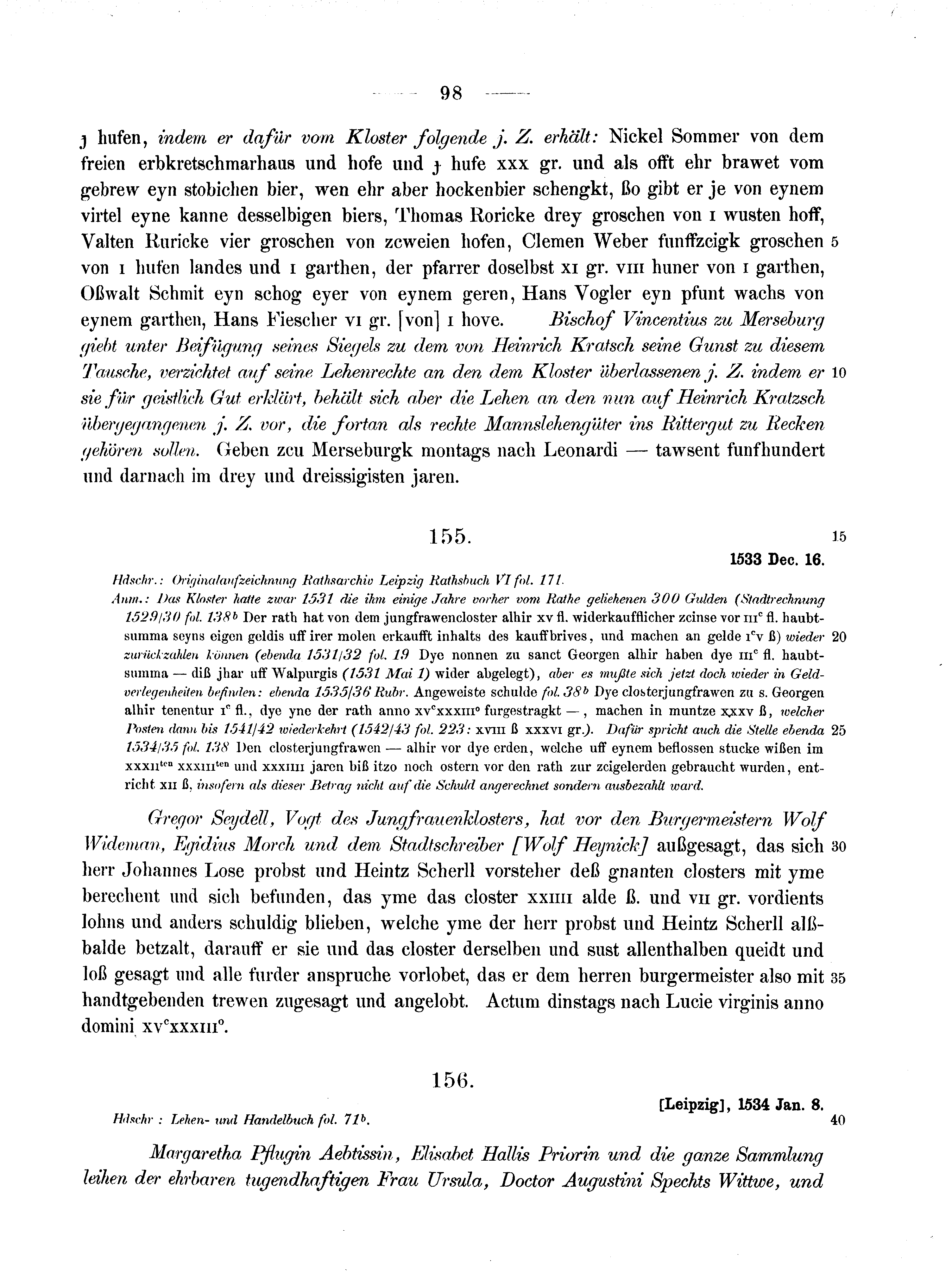 Historische Urkunde Seite 98 aus Band cds2_10