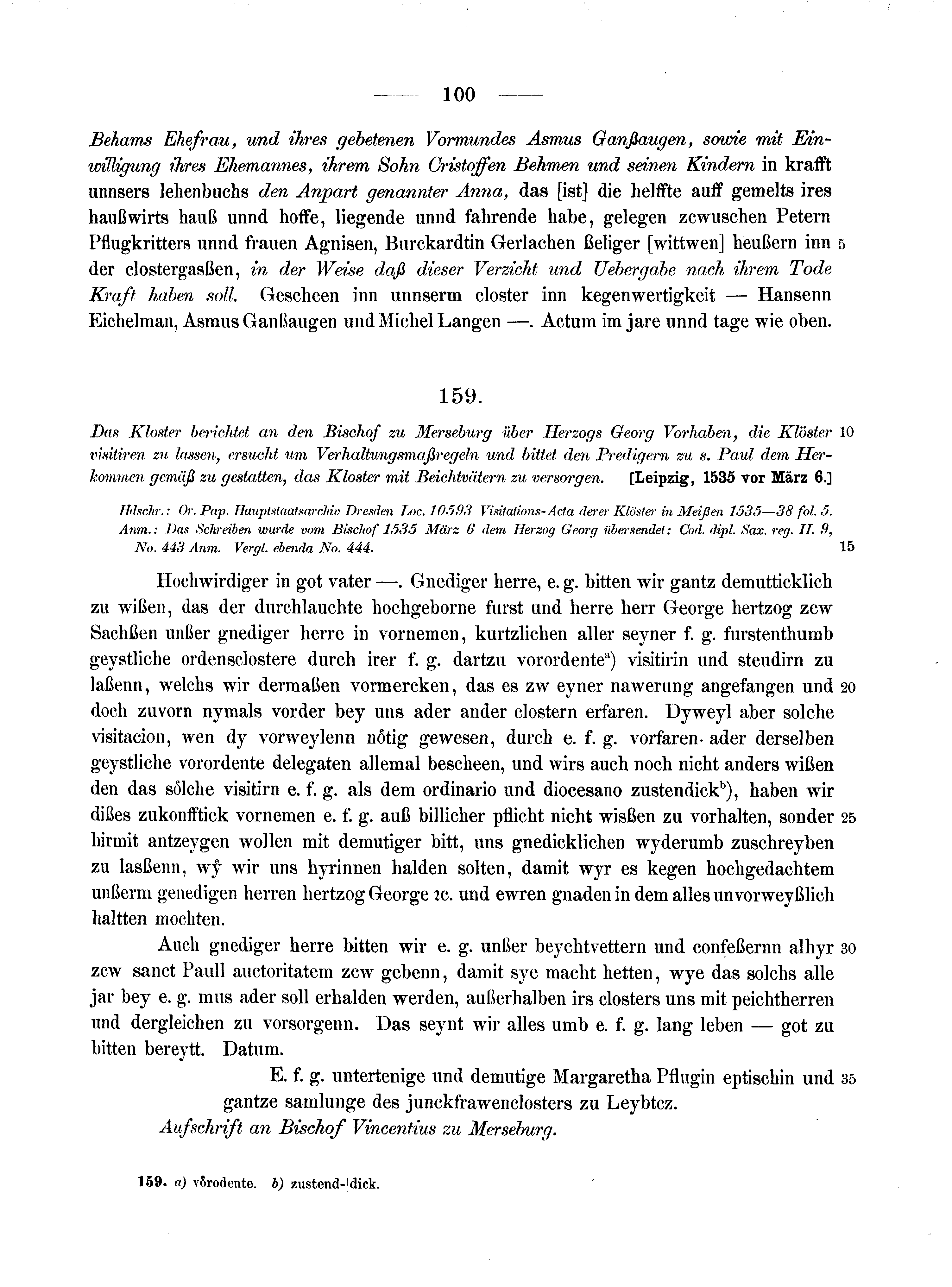 Historische Urkunde Seite 100 aus Band cds2_10