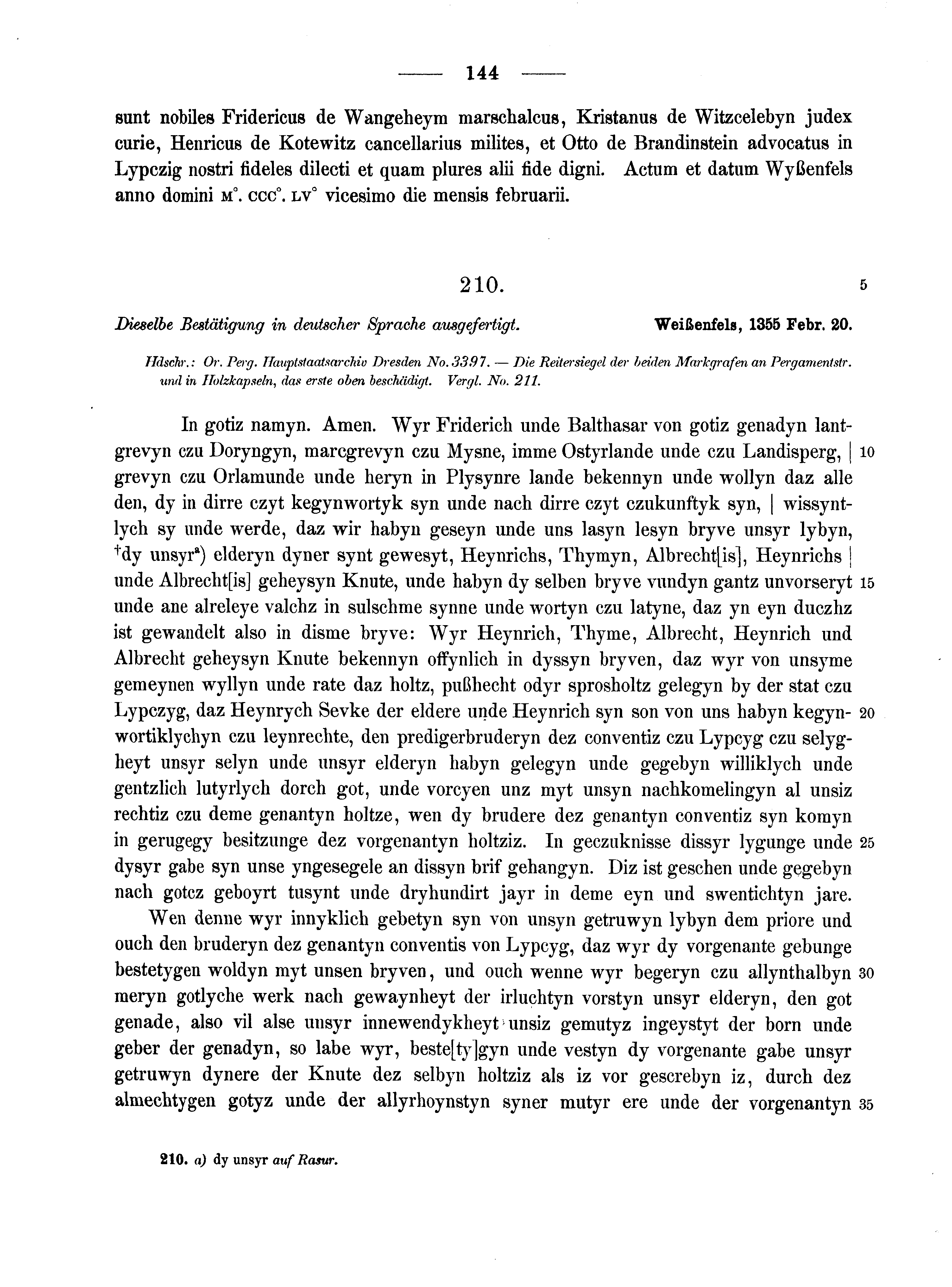 Historische Urkunde Seite 144 aus Band cds2_10