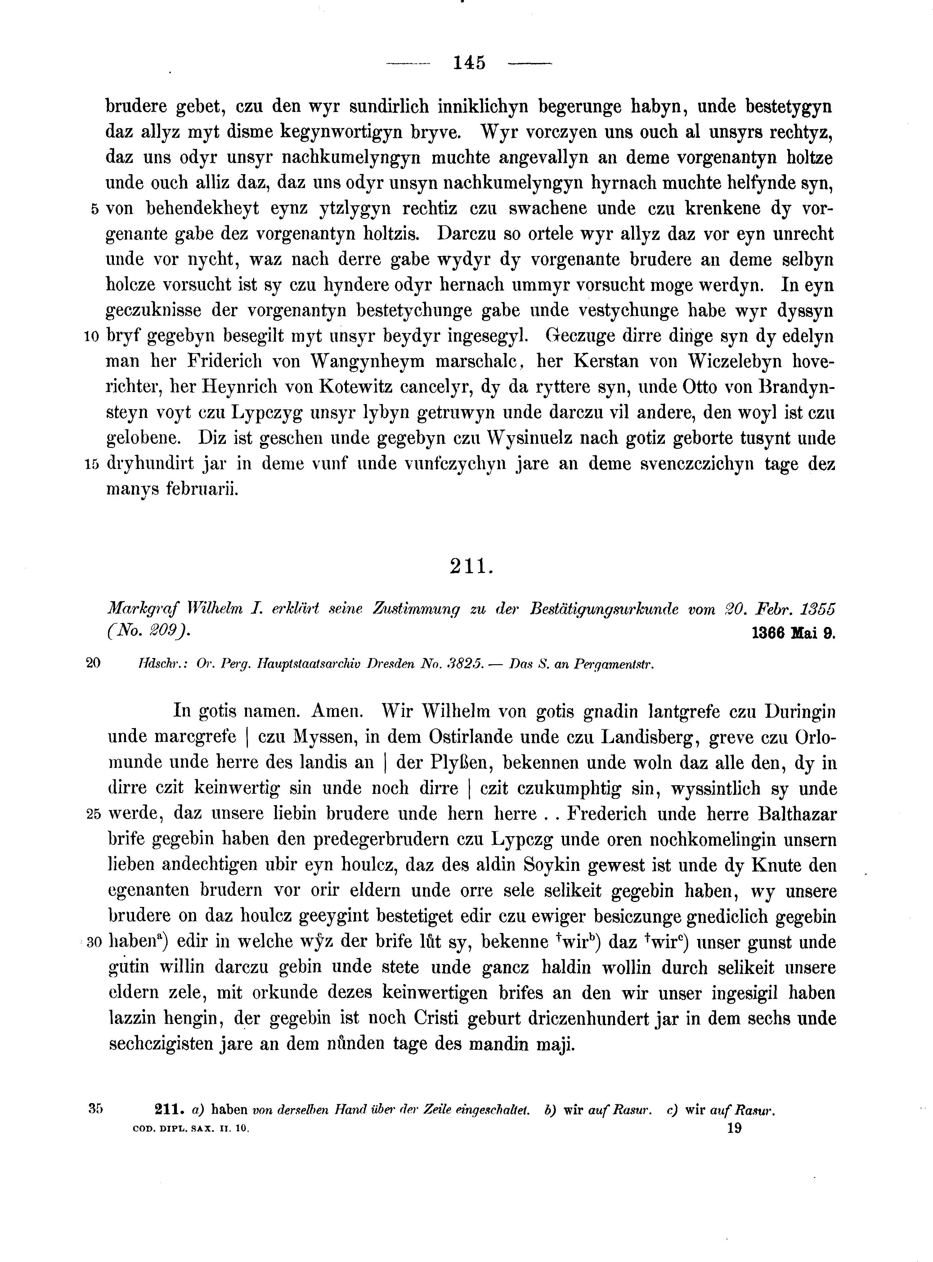 Historische Urkunde Seite 145 aus Band cds2_10