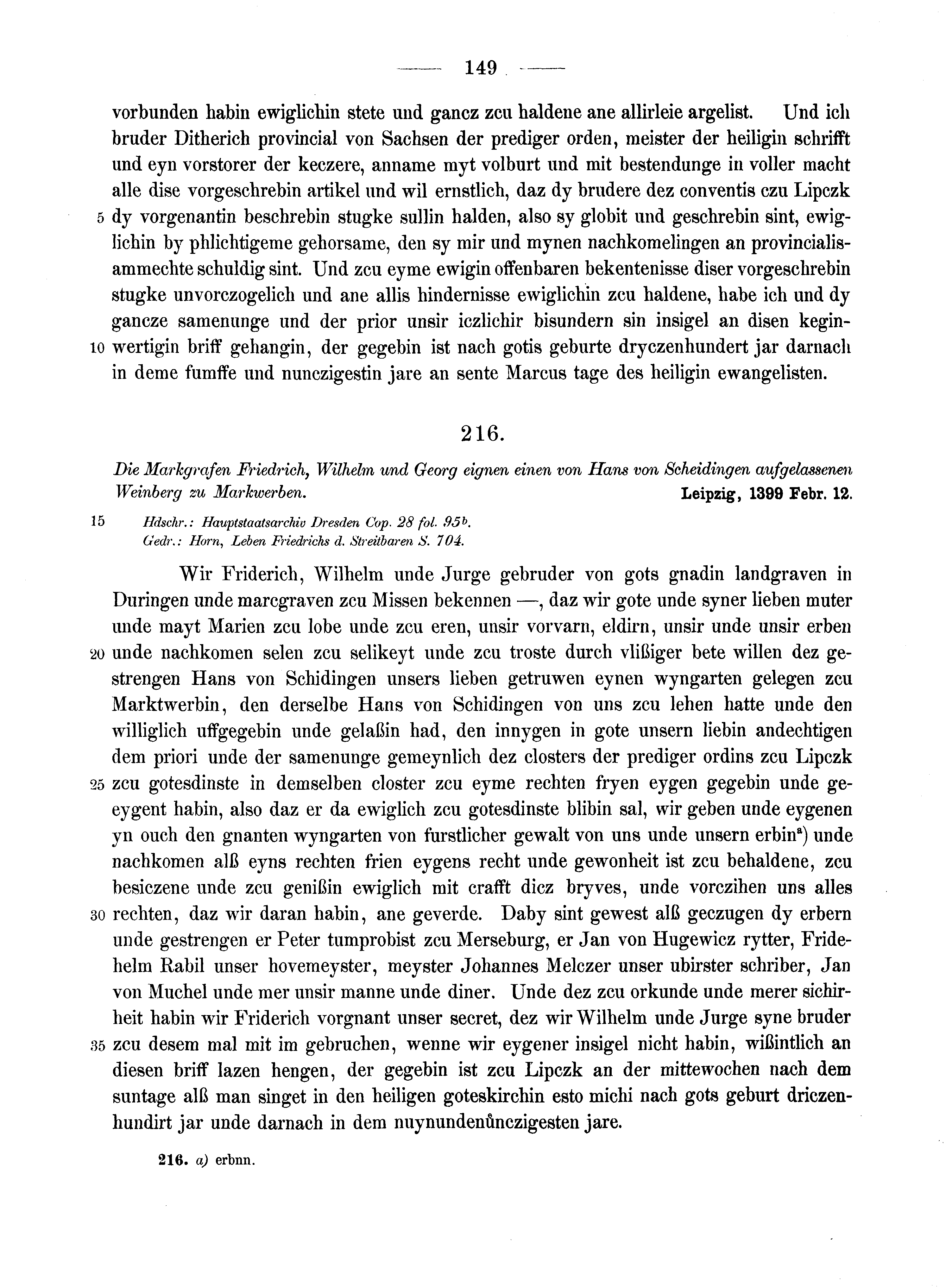 Historische Urkunde Seite 149 aus Band cds2_10