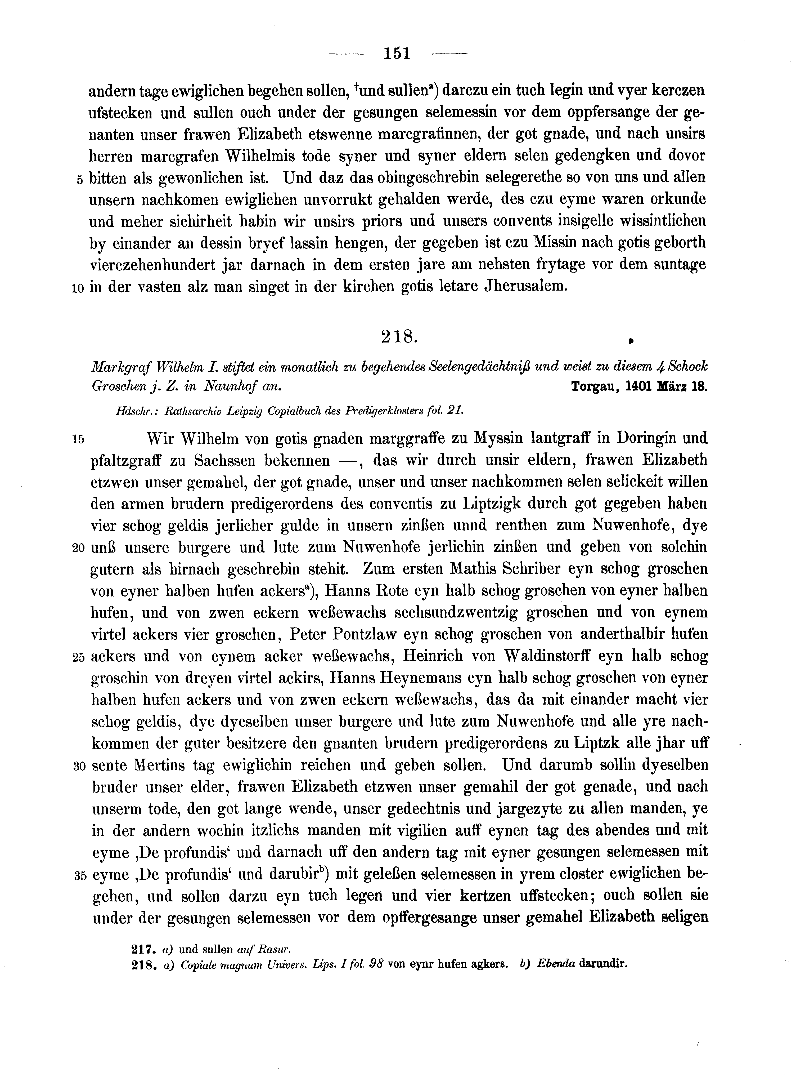 Historische Urkunde Seite 151 aus Band cds2_10