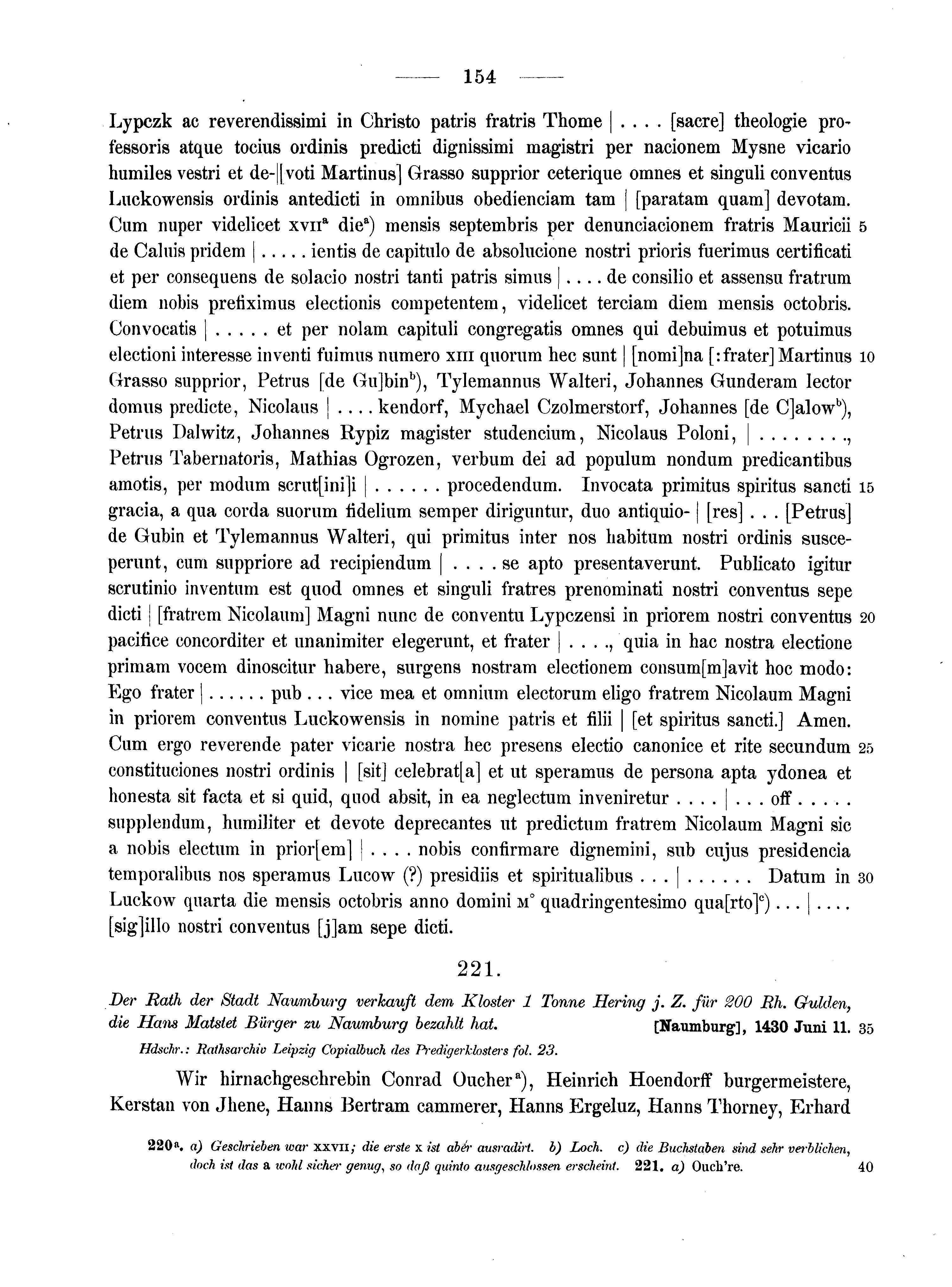 Historische Urkunde Seite 154 aus Band cds2_10