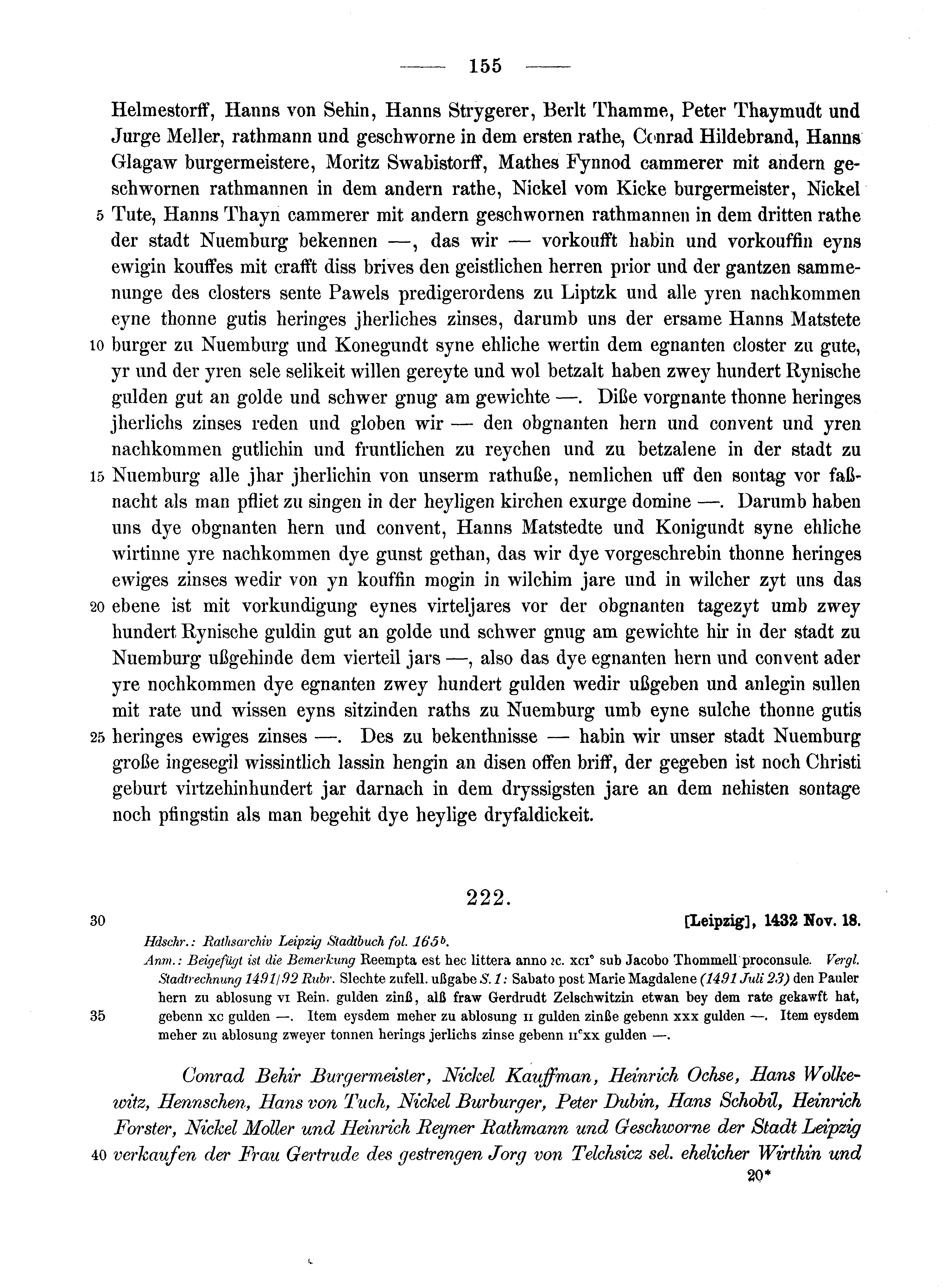 Historische Urkunde Seite 155 aus Band cds2_10