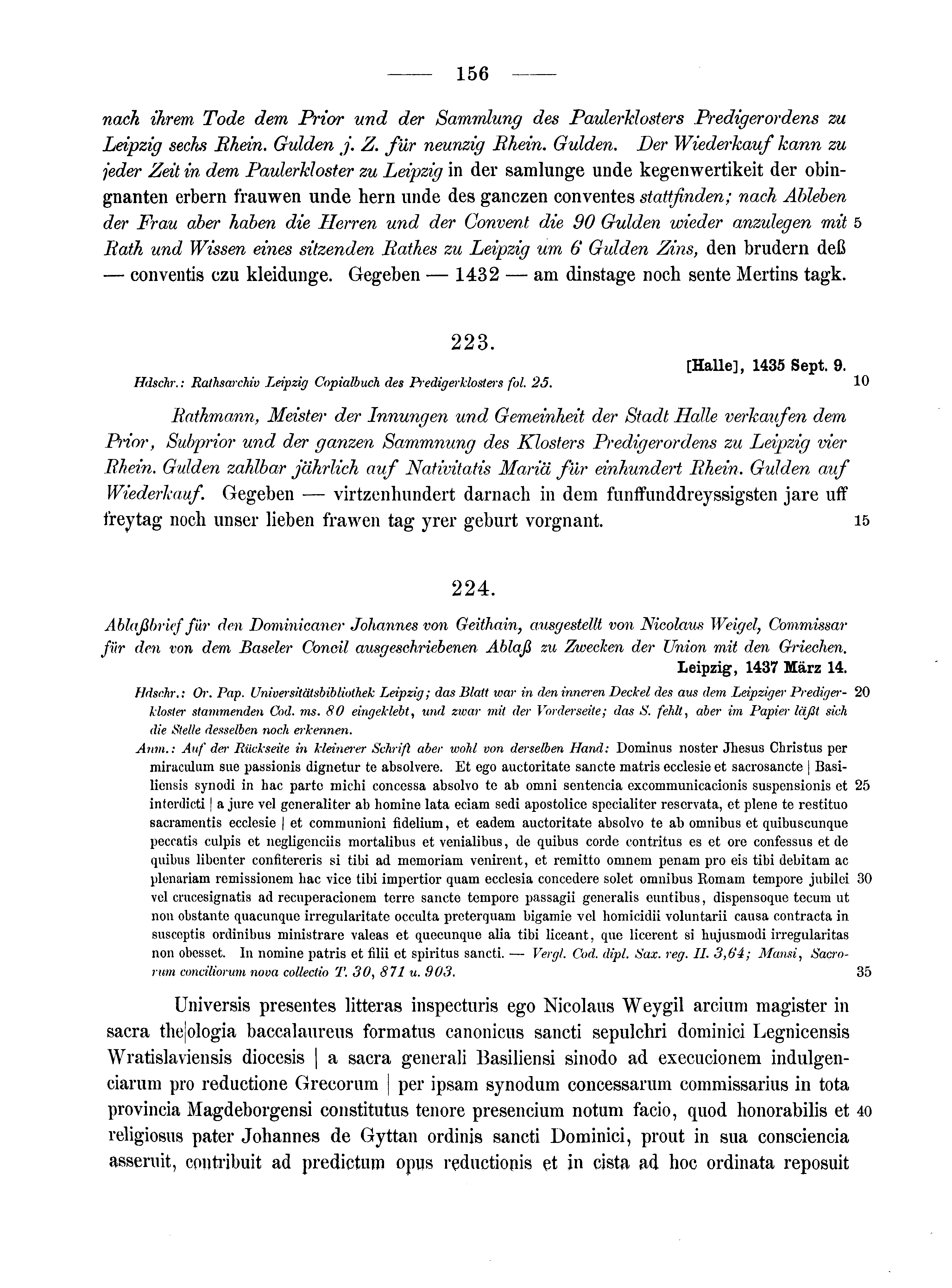 Historische Urkunde Seite 156 aus Band cds2_10