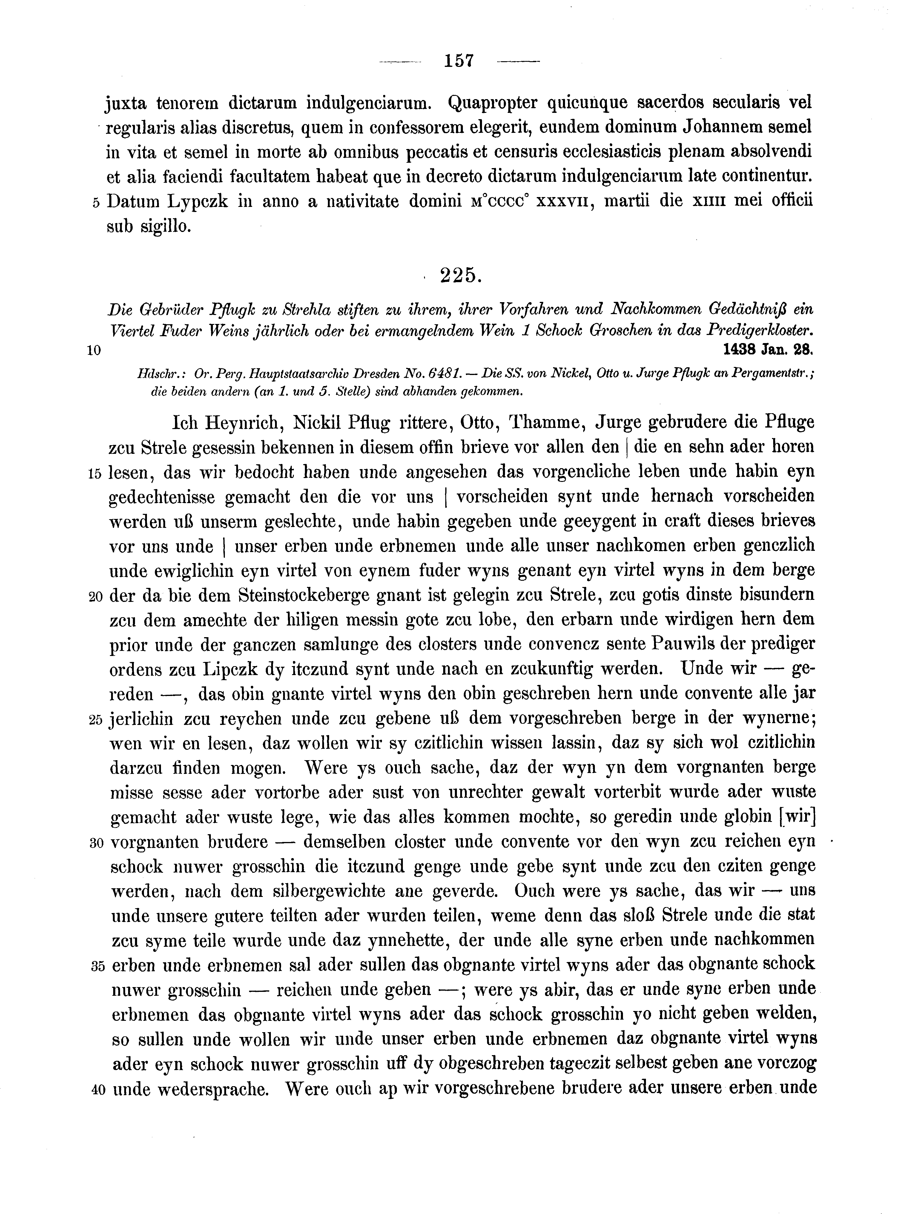 Historische Urkunde Seite 157 aus Band cds2_10