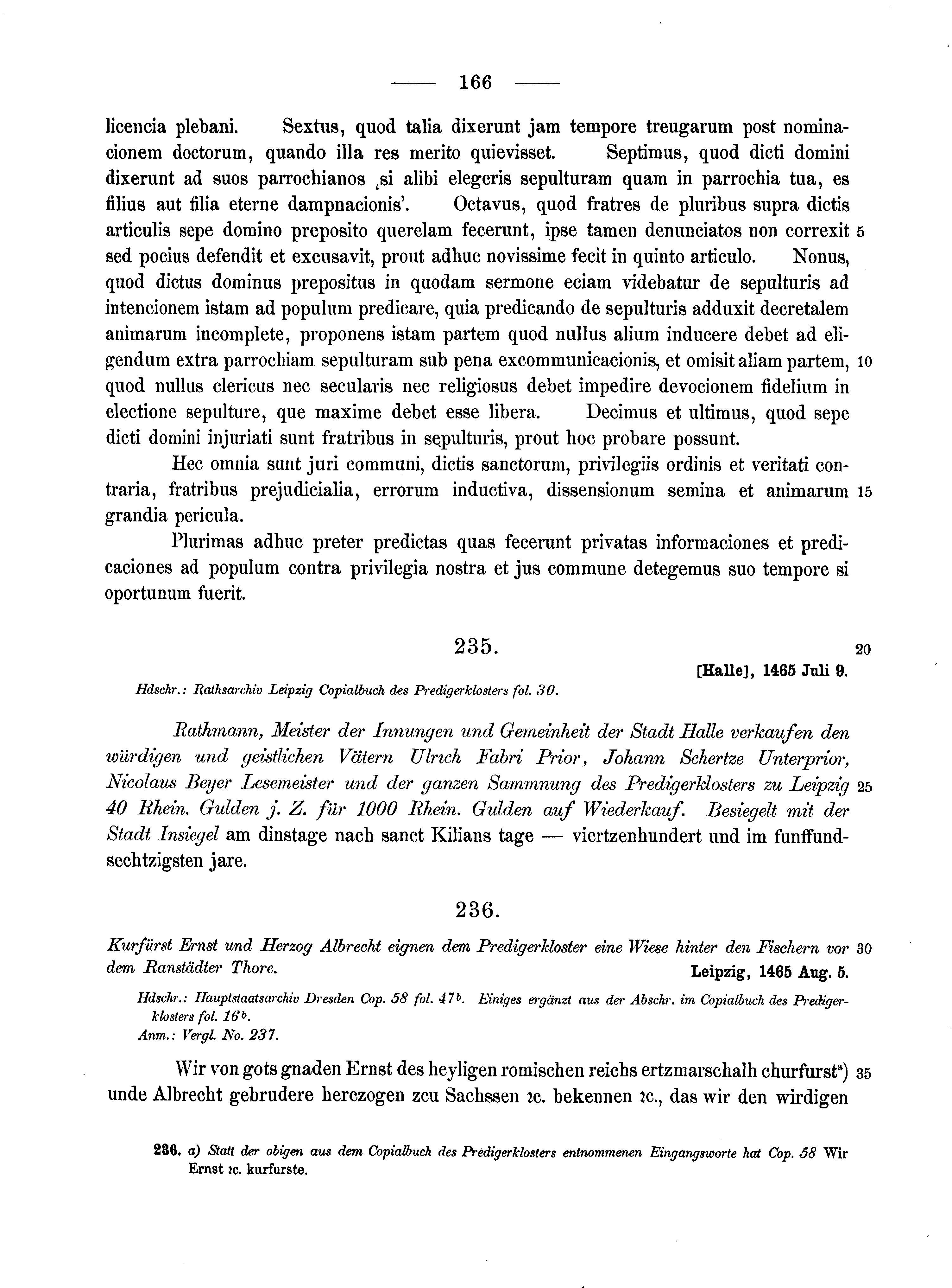 Historische Urkunde Seite 166 aus Band cds2_10