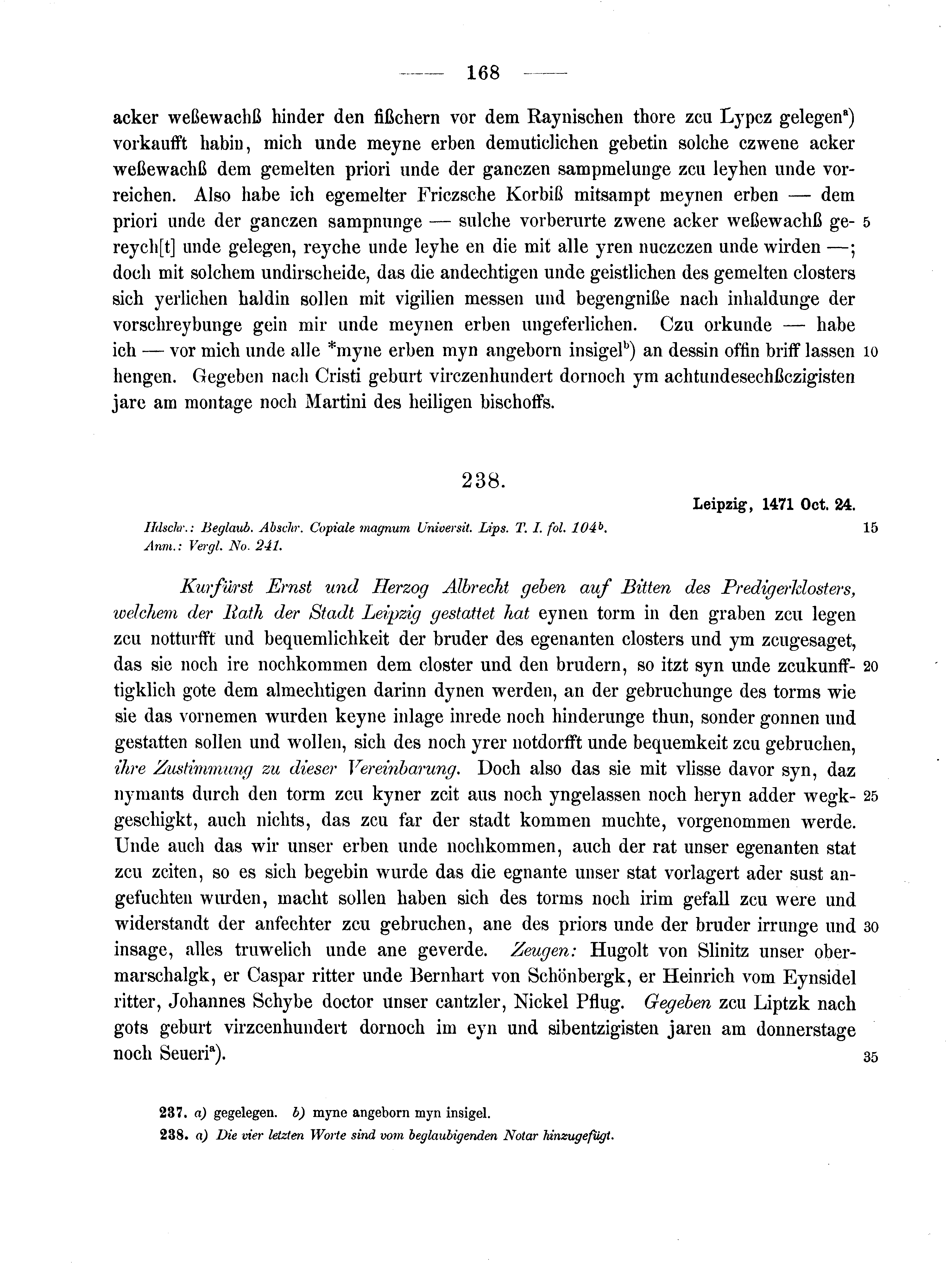 Historische Urkunde Seite 168 aus Band cds2_10