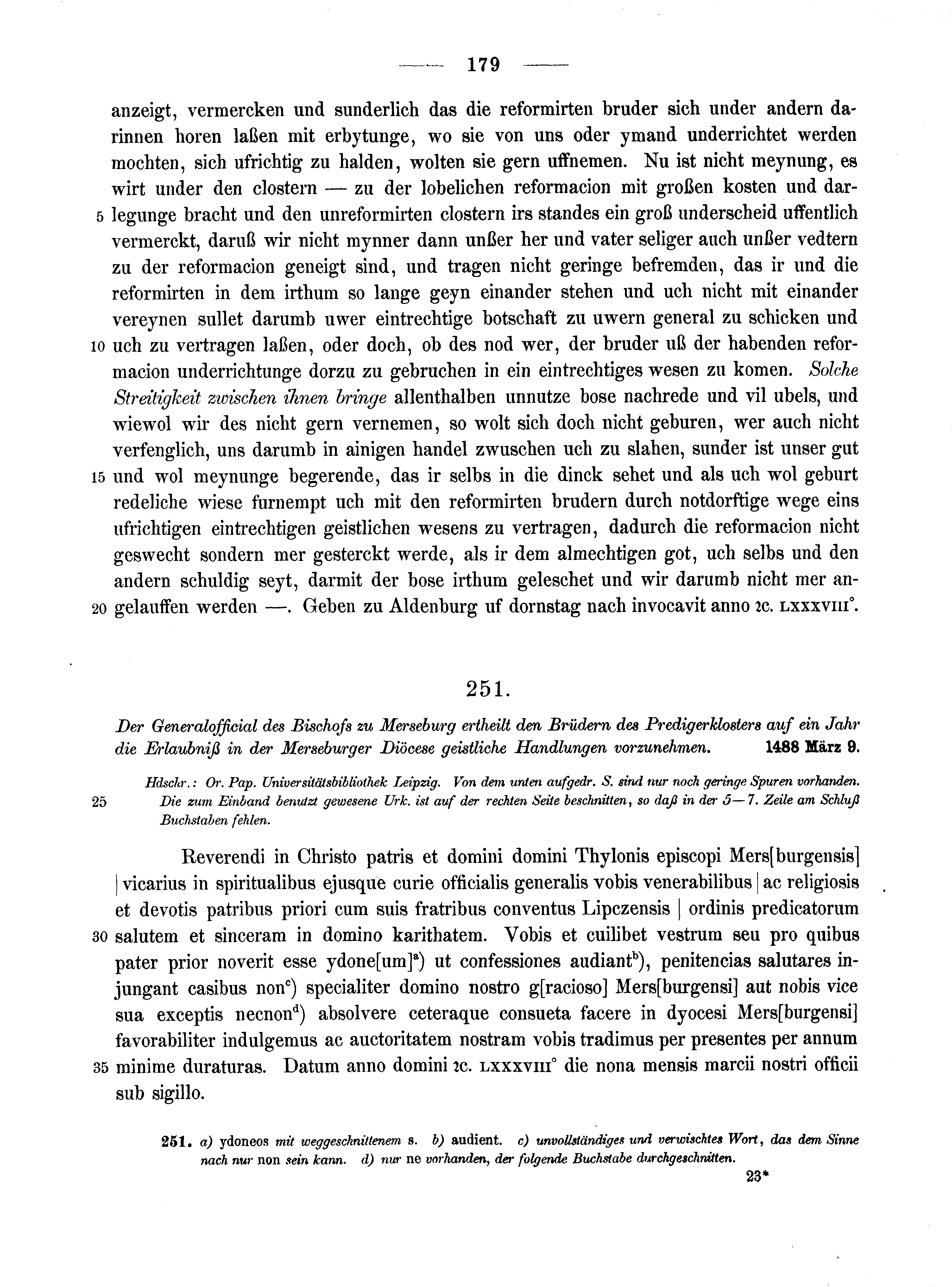 Historische Urkunde Seite 179 aus Band cds2_10