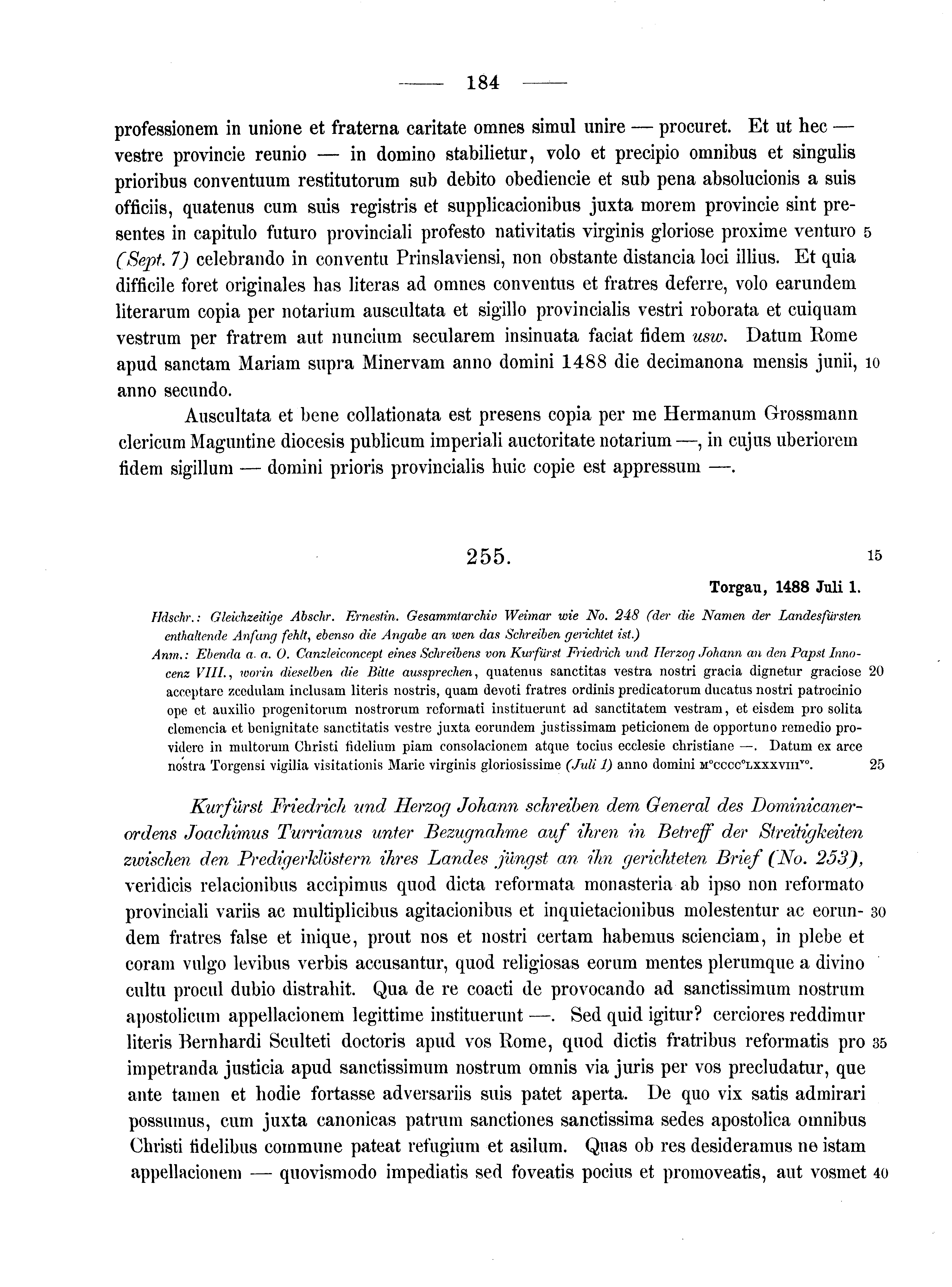 Historische Urkunde Seite 184 aus Band cds2_10