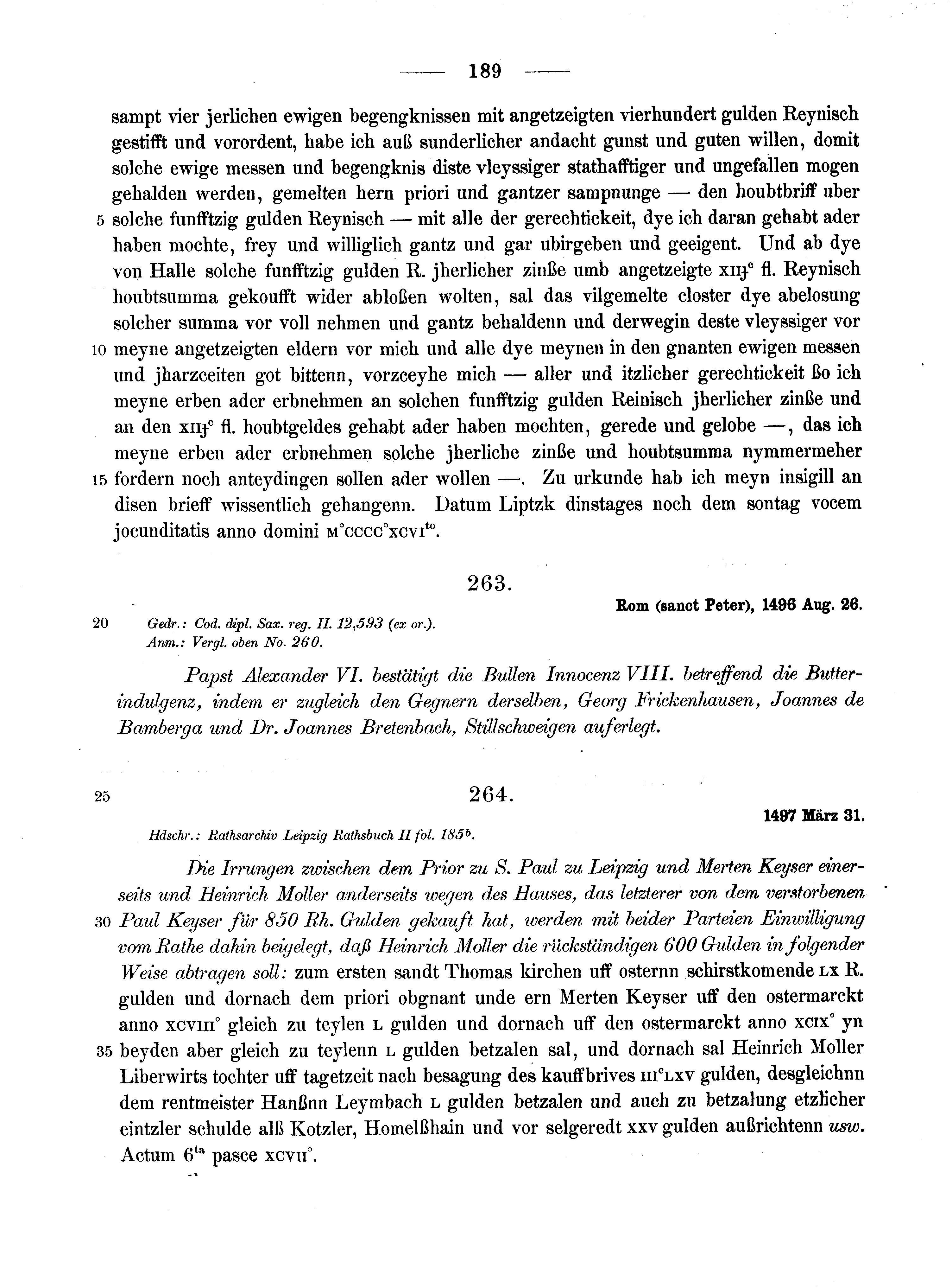 Historische Urkunde Seite 189 aus Band cds2_10