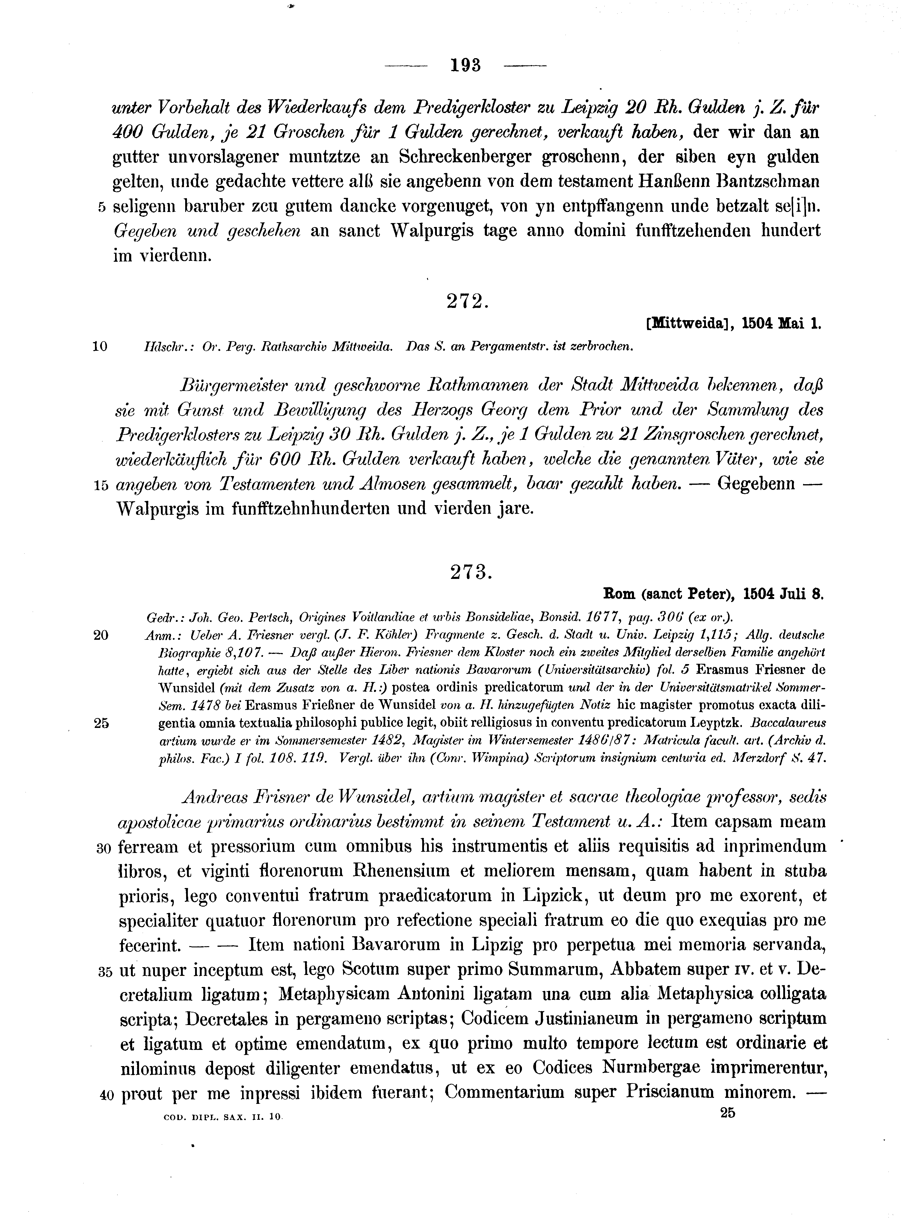 Historische Urkunde Seite 193 aus Band cds2_10