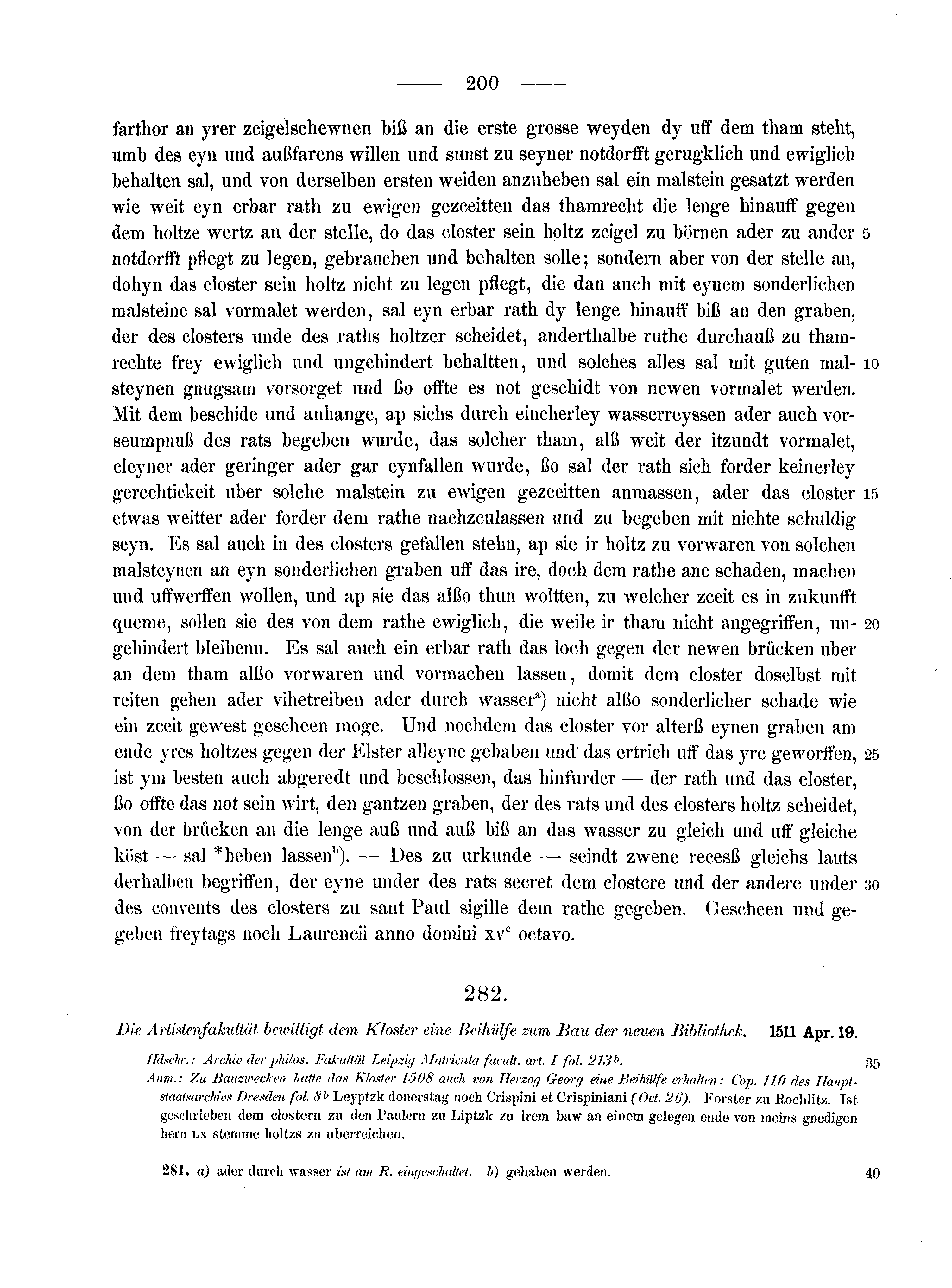 Historische Urkunde Seite 200 aus Band cds2_10