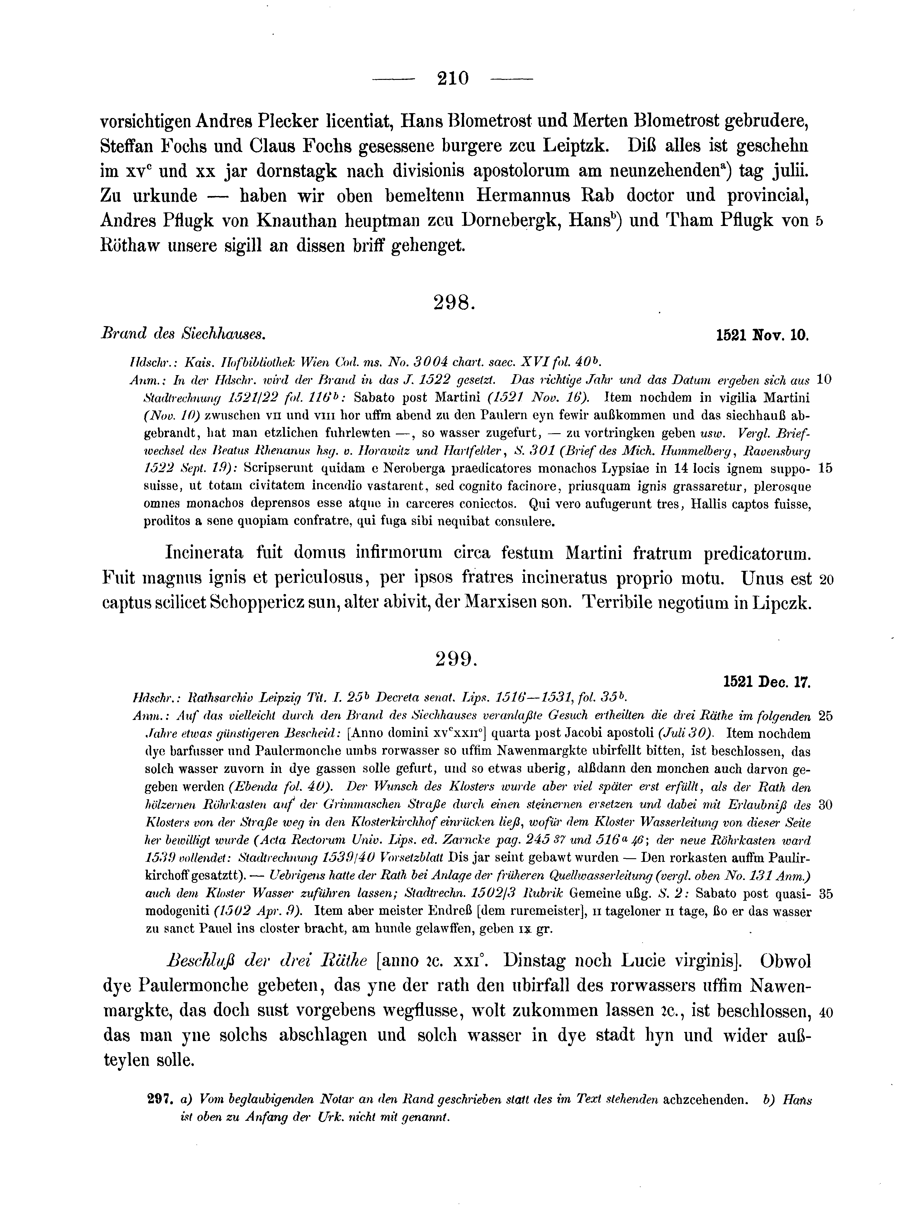 Historische Urkunde Seite 210 aus Band cds2_10