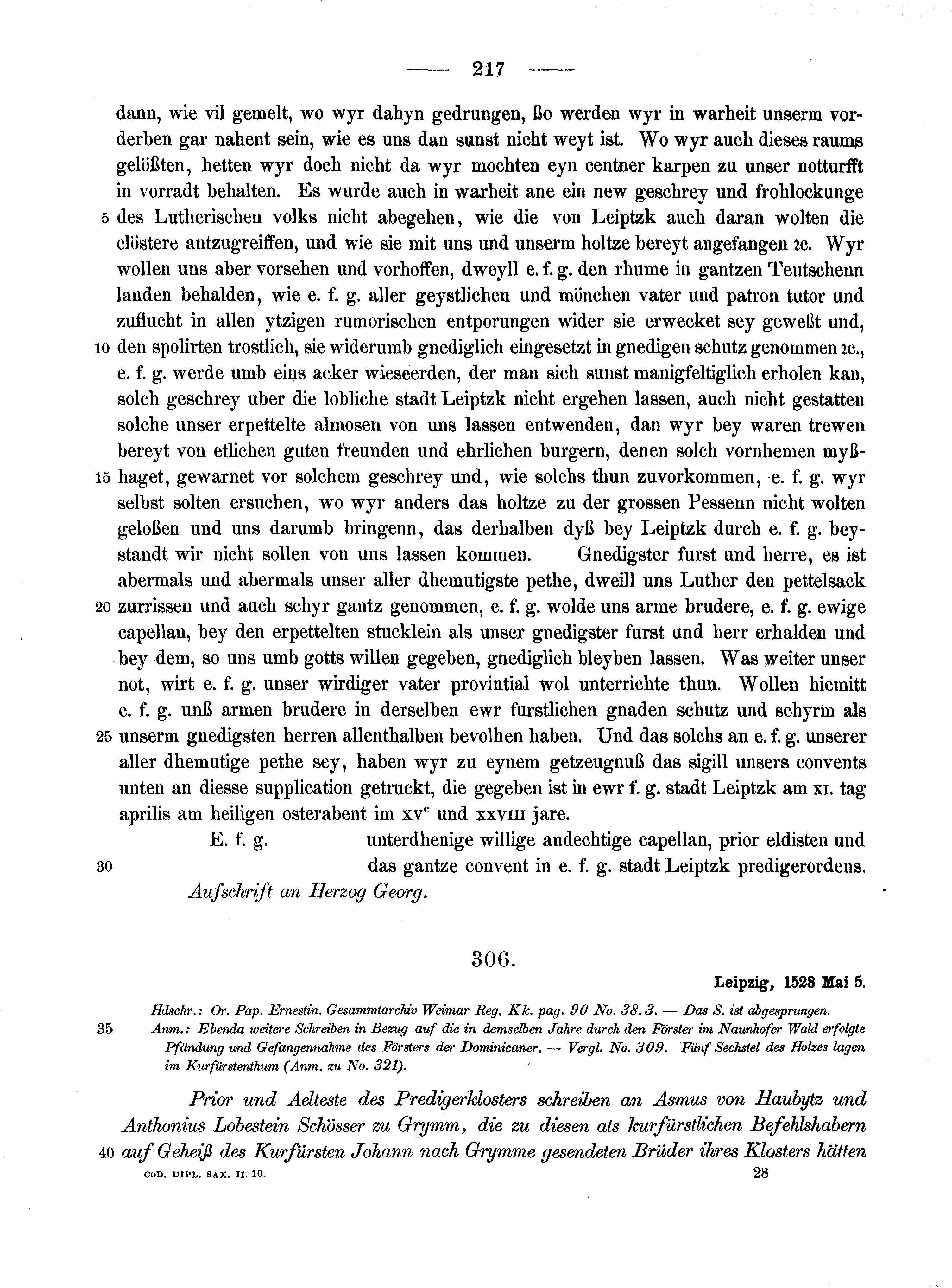 Historische Urkunde Seite 217 aus Band cds2_10