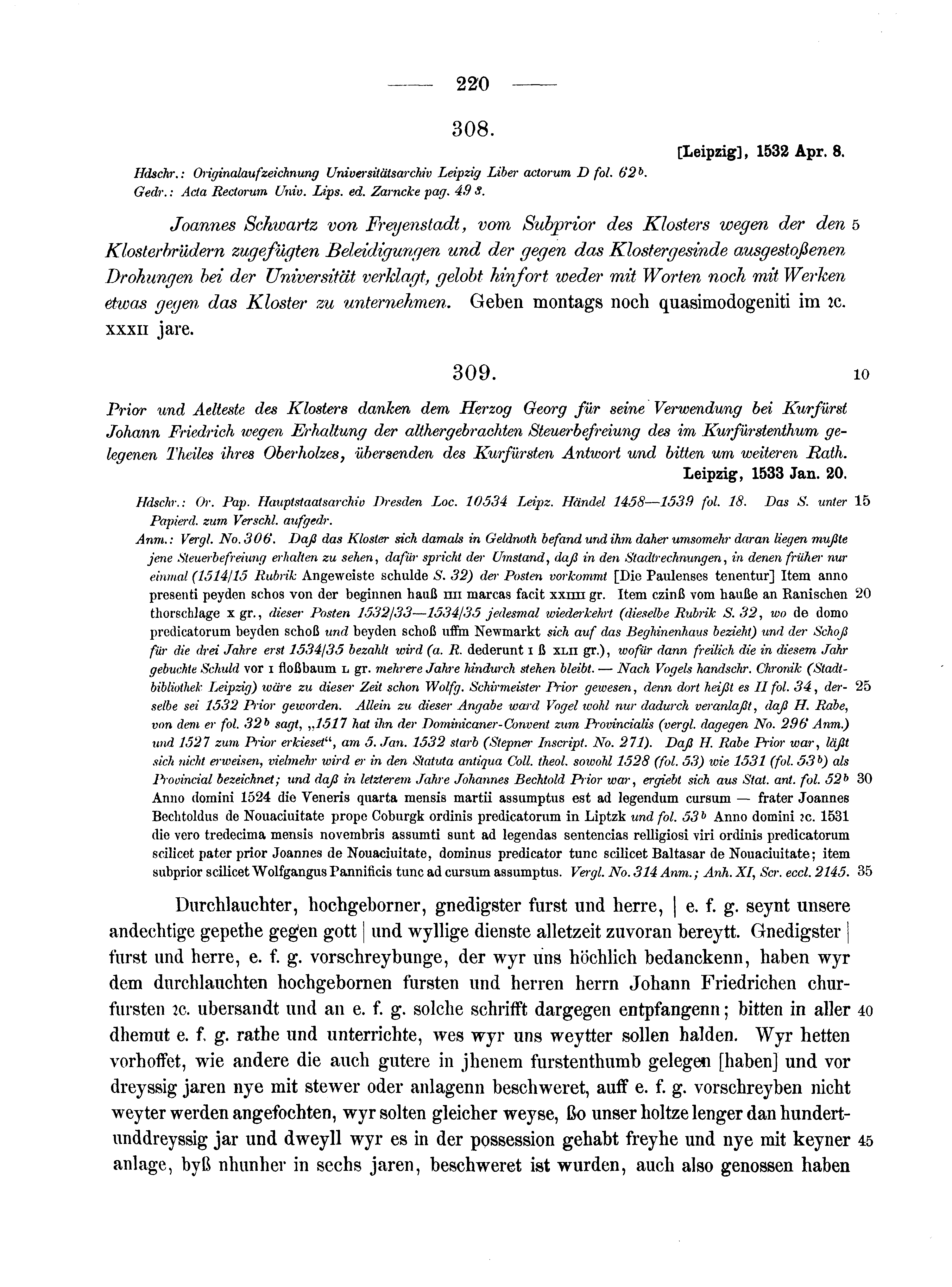 Historische Urkunde Seite 220 aus Band cds2_10