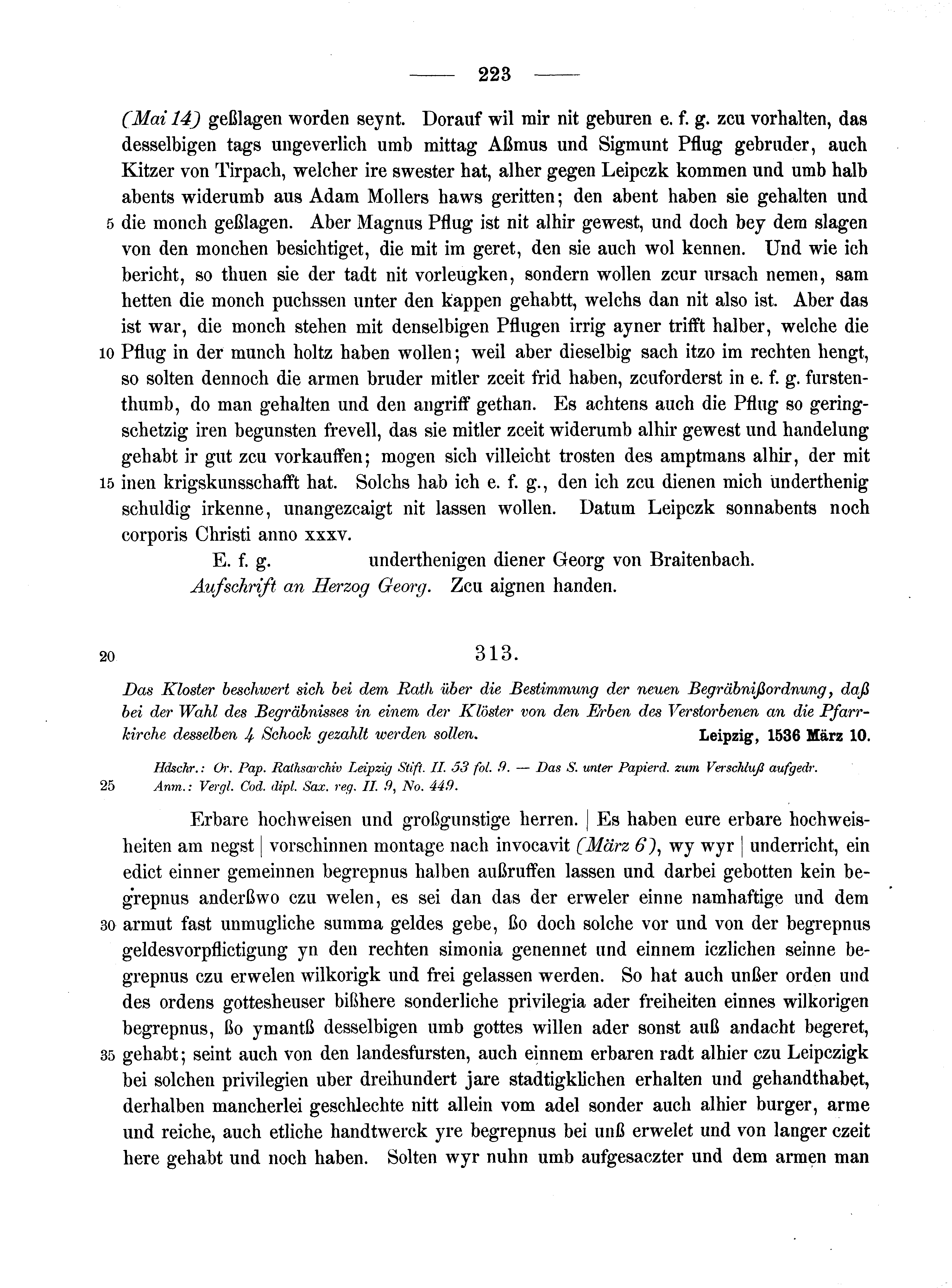 Historische Urkunde Seite 223 aus Band cds2_10