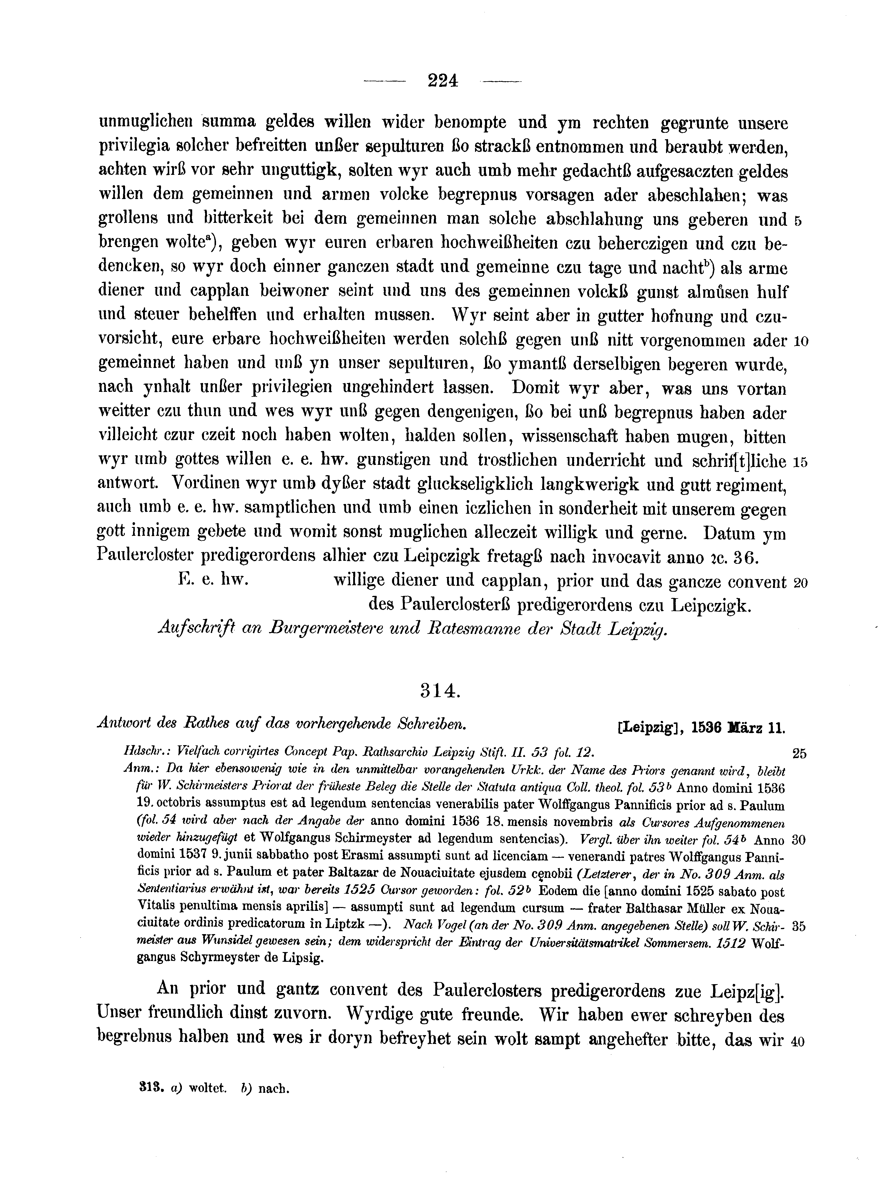 Historische Urkunde Seite 224 aus Band cds2_10
