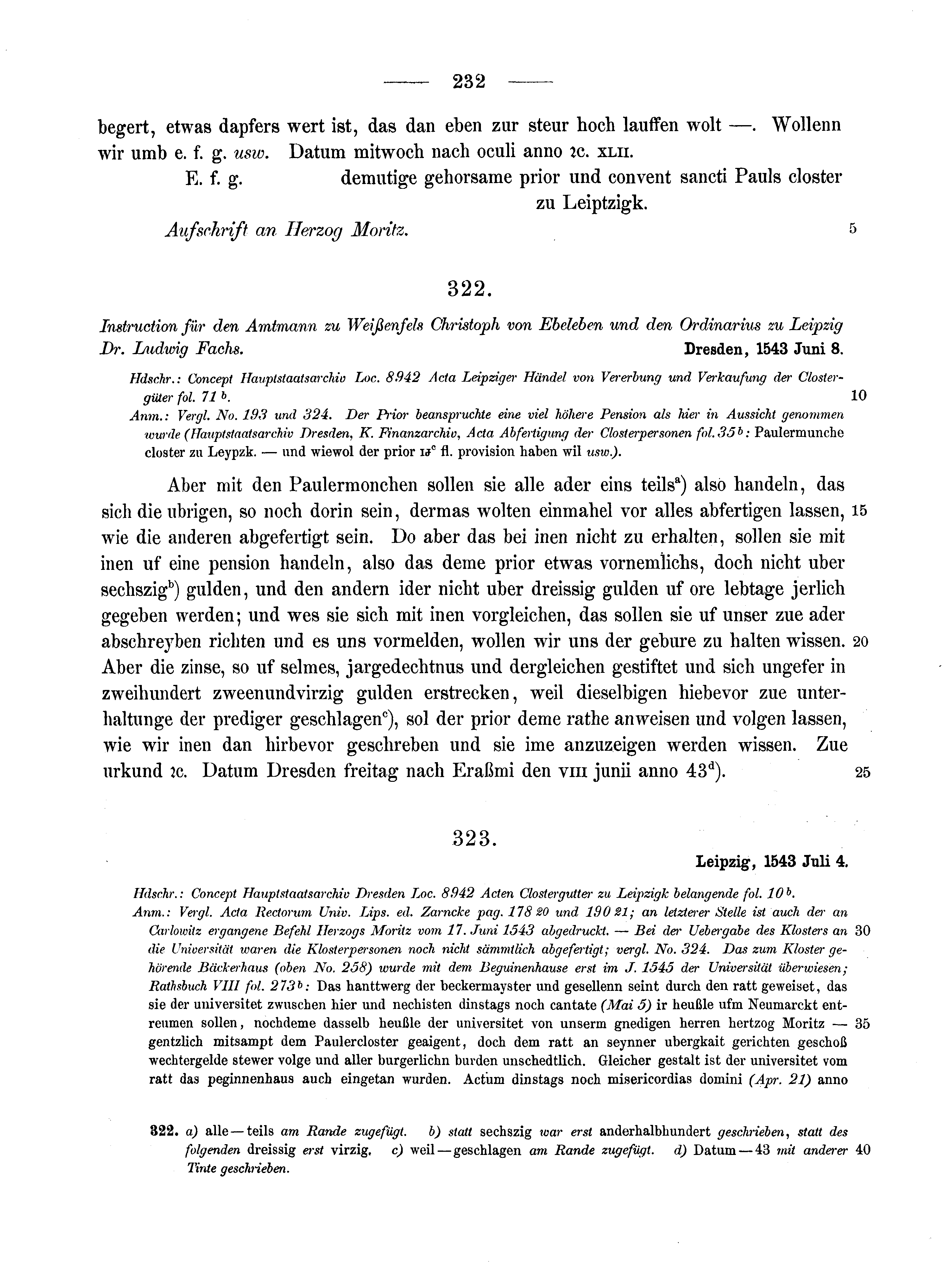 Historische Urkunde Seite 232 aus Band cds2_10