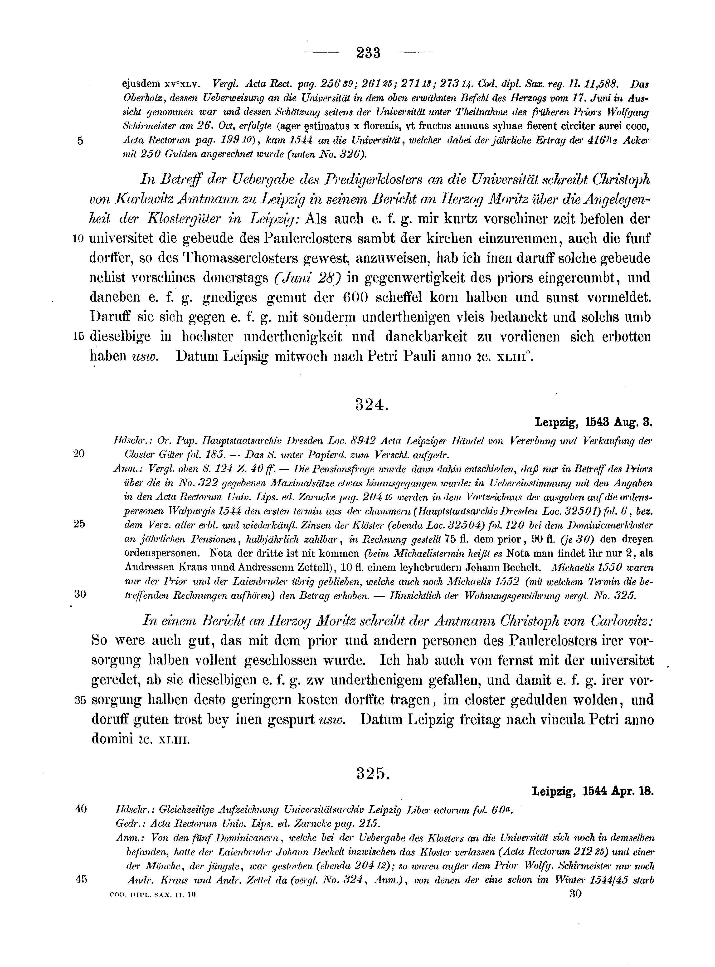 Historische Urkunde Seite 233 aus Band cds2_10