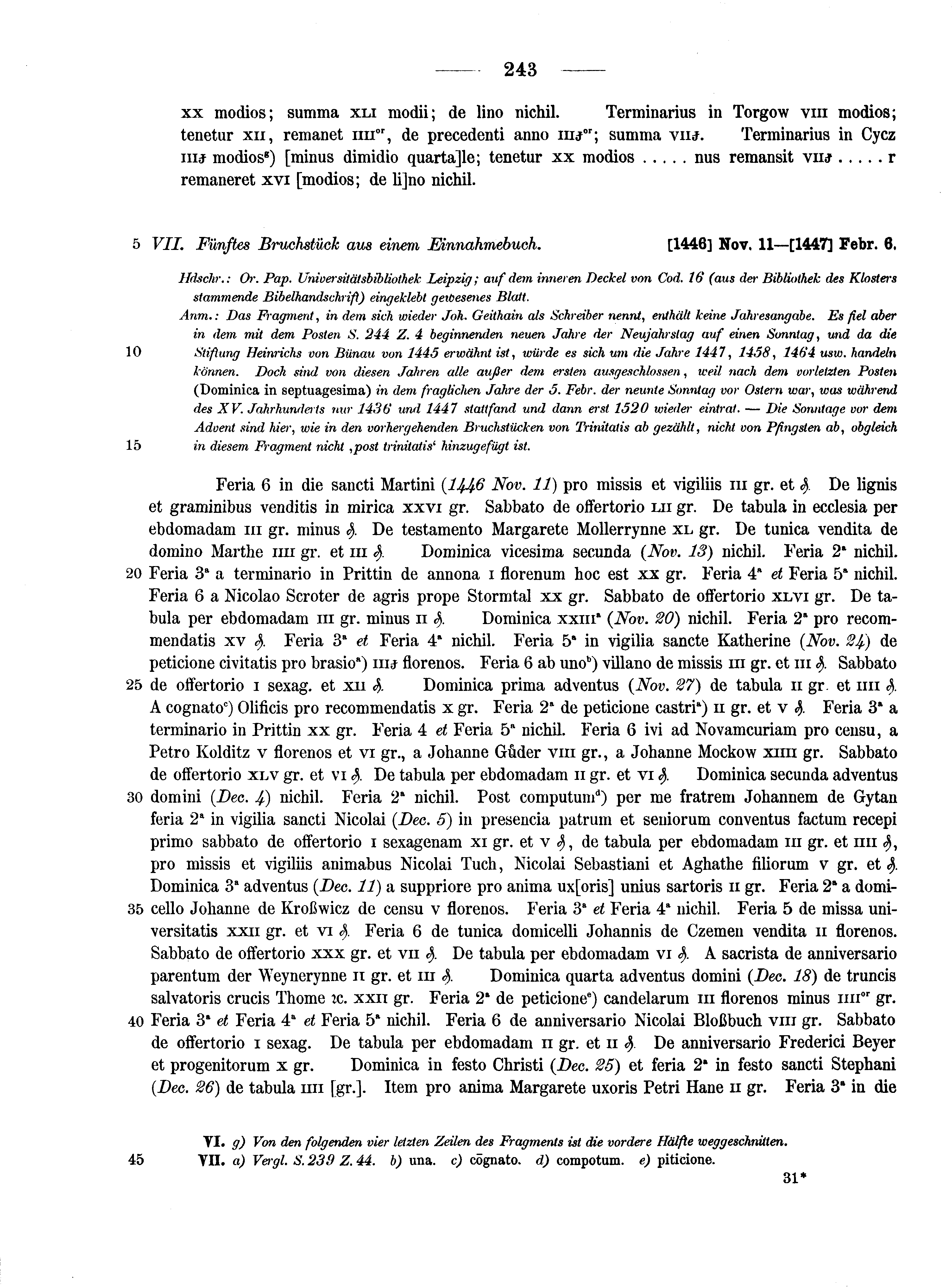 Historische Urkunde Seite 243 aus Band cds2_10