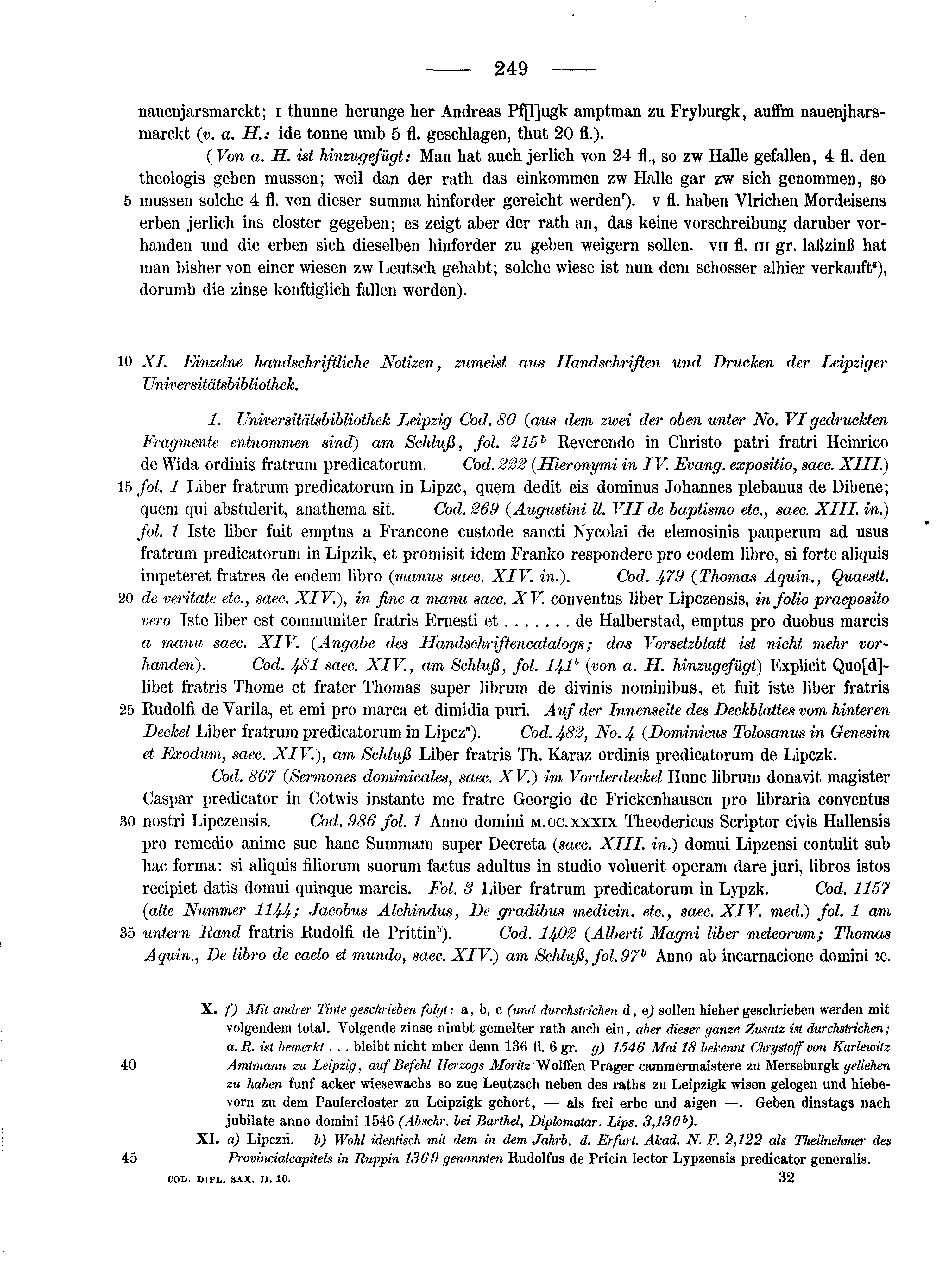 Historische Urkunde Seite 249 aus Band cds2_10
