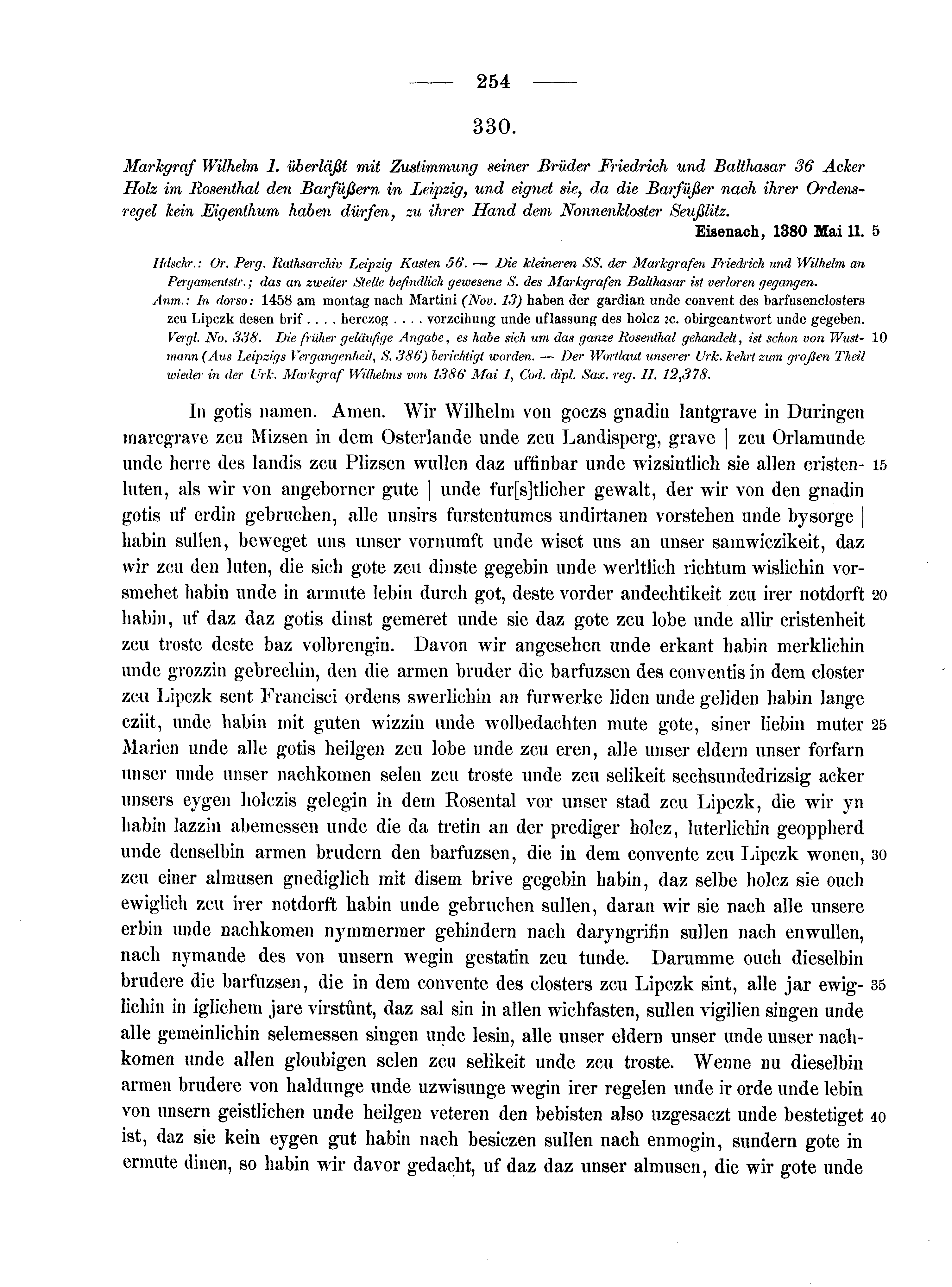 Historische Urkunde Seite 254 aus Band cds2_10