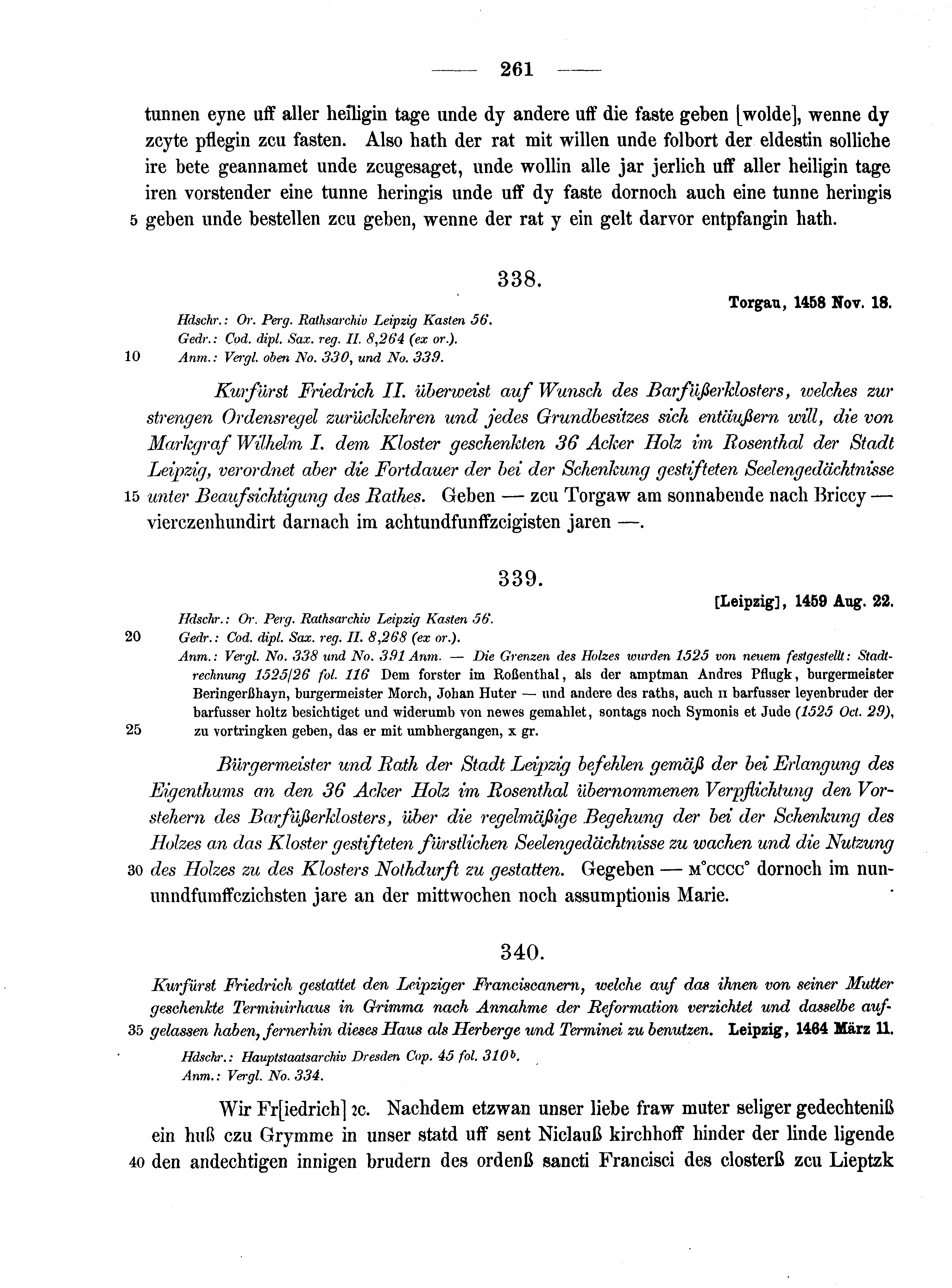 Historische Urkunde Seite 261 aus Band cds2_10