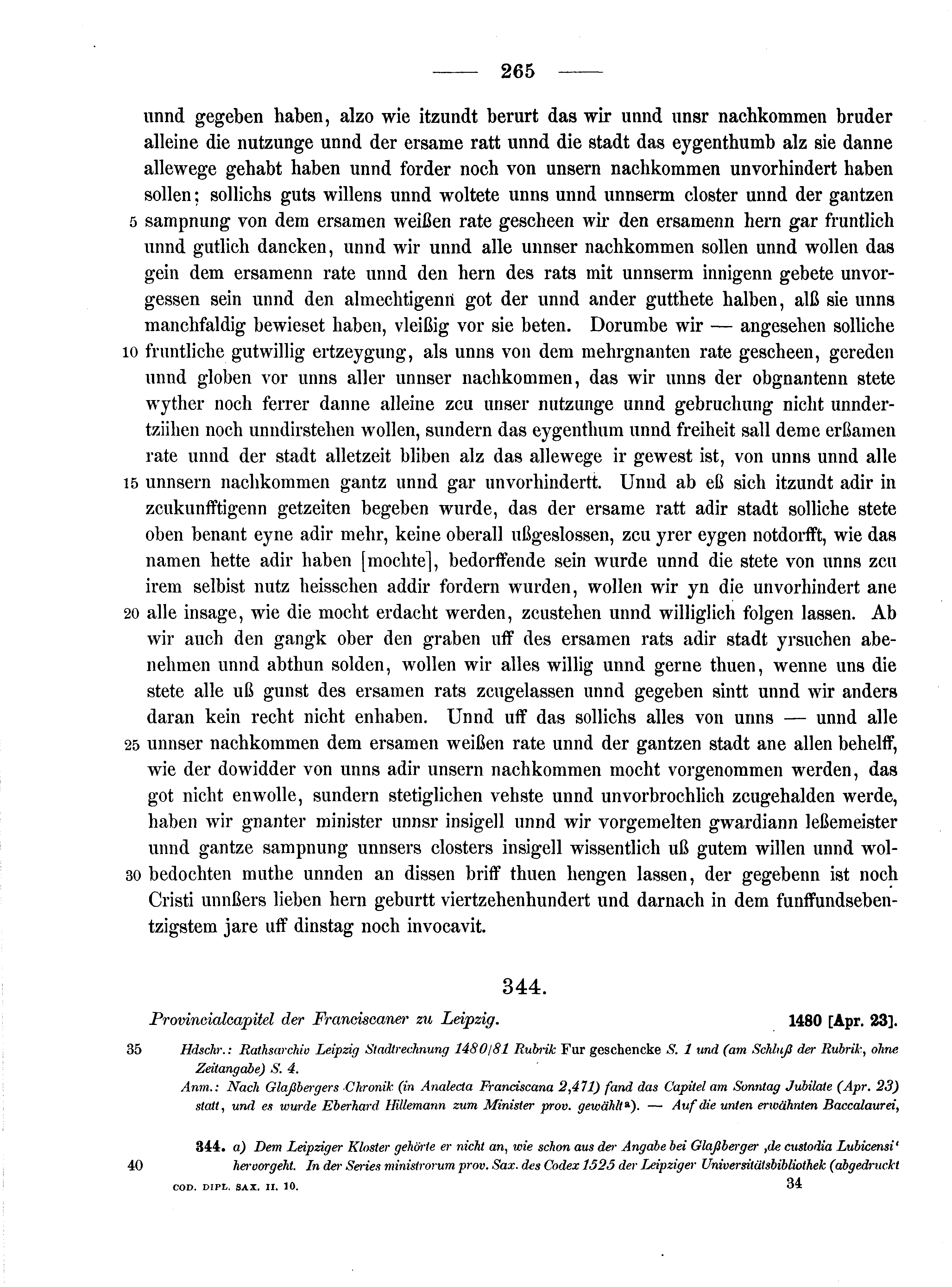 Historische Urkunde Seite 265 aus Band cds2_10