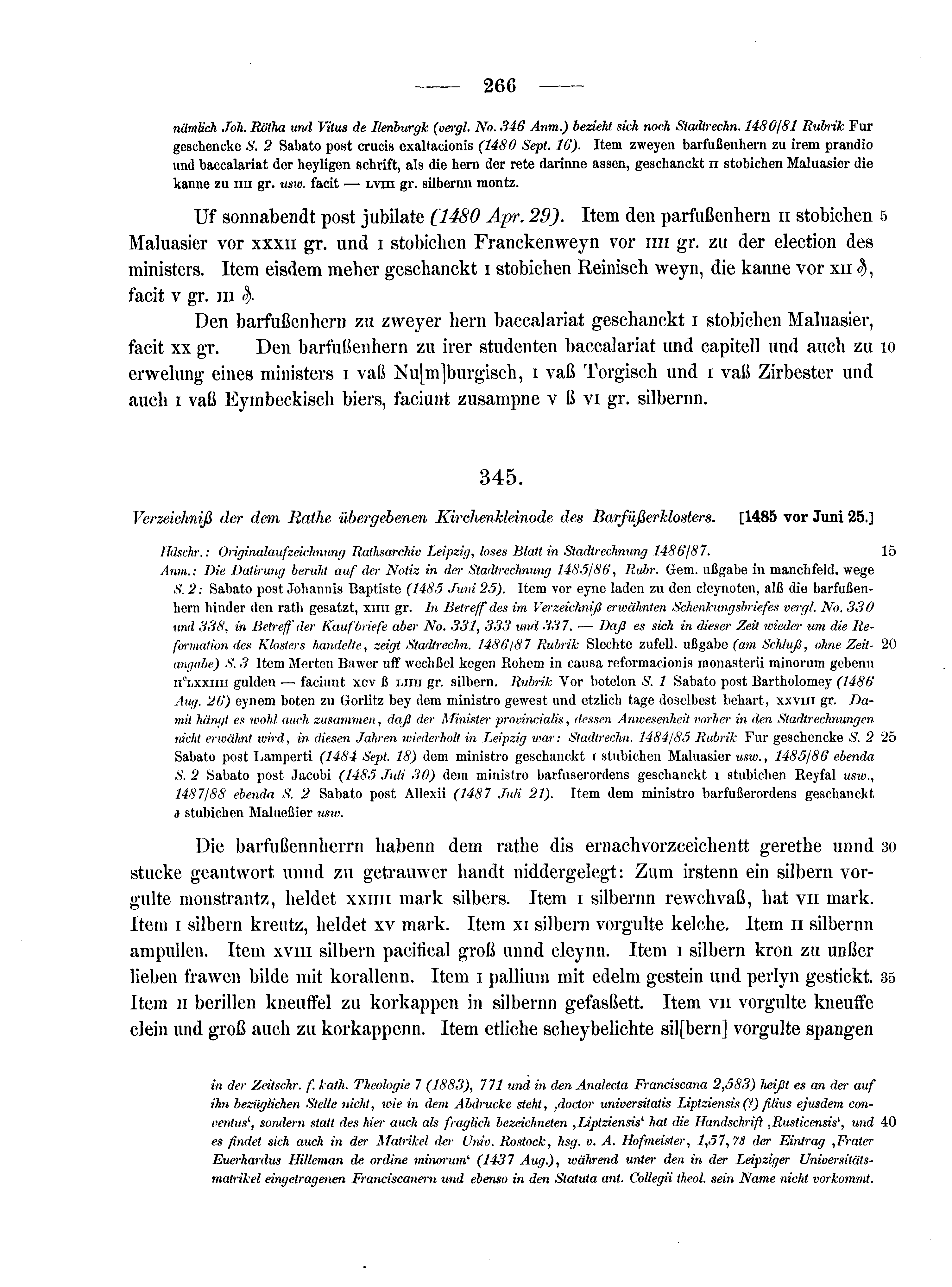 Historische Urkunde Seite 266 aus Band cds2_10