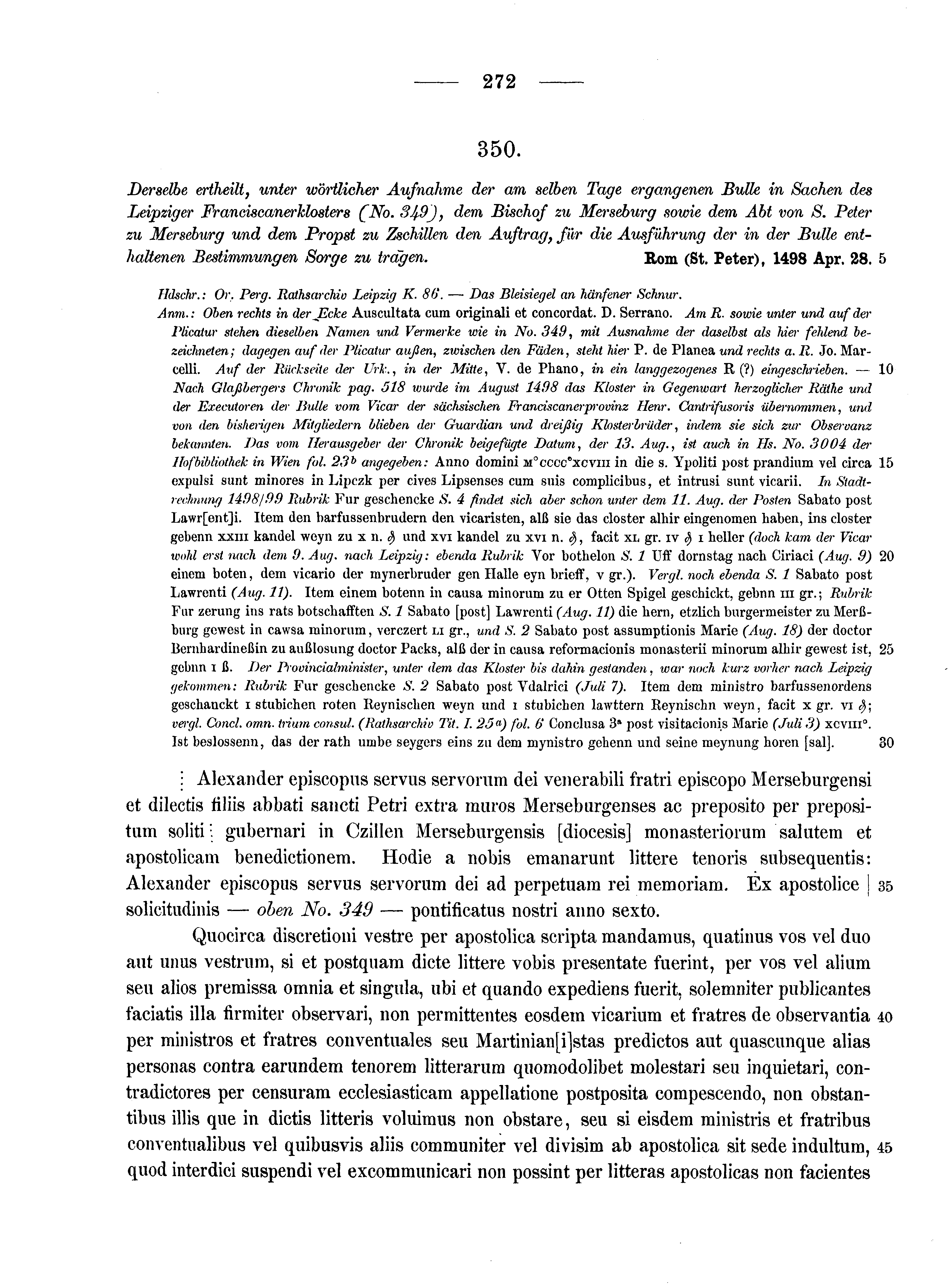 Historische Urkunde Seite 272 aus Band cds2_10