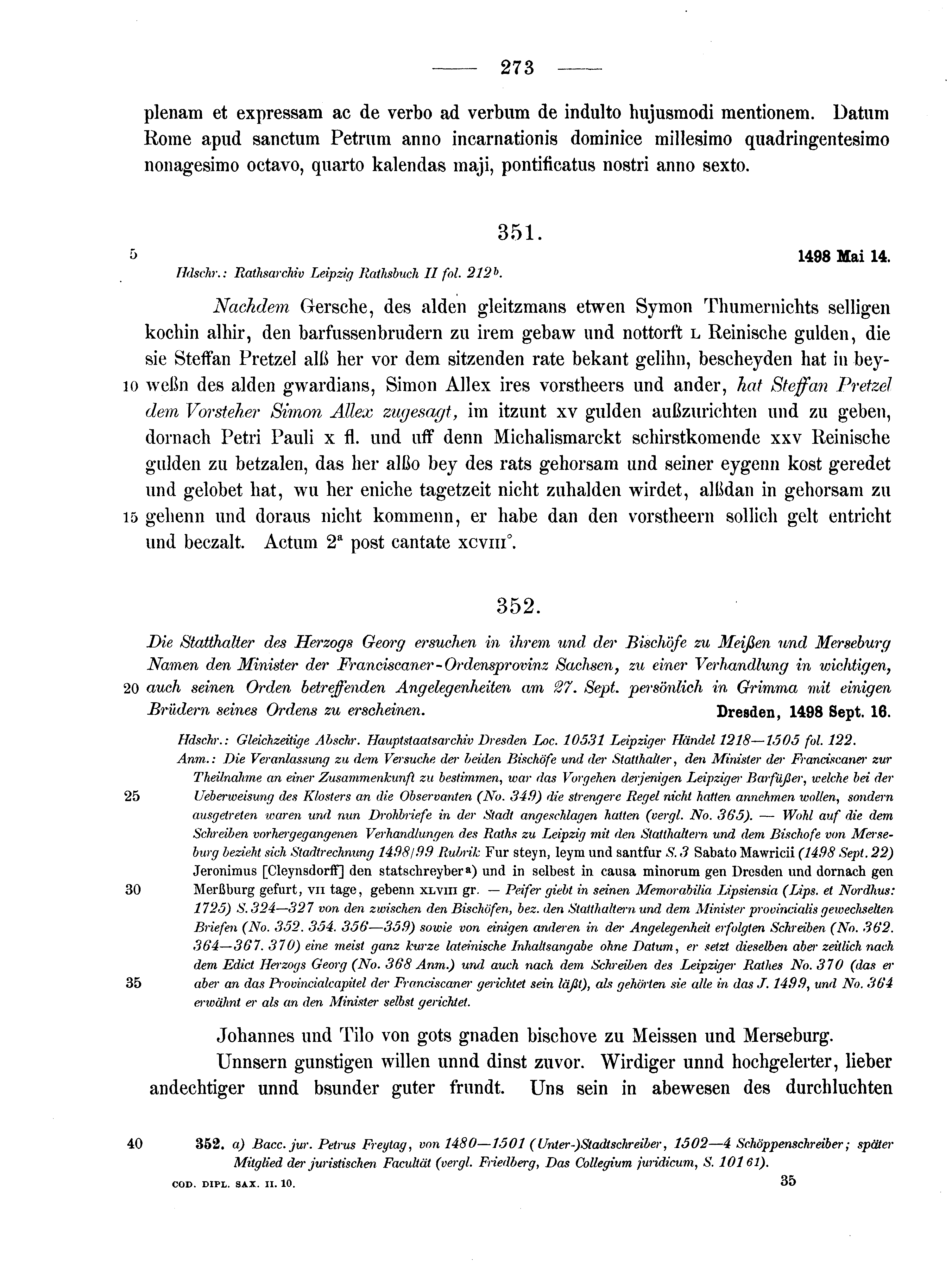 Historische Urkunde Seite 273 aus Band cds2_10