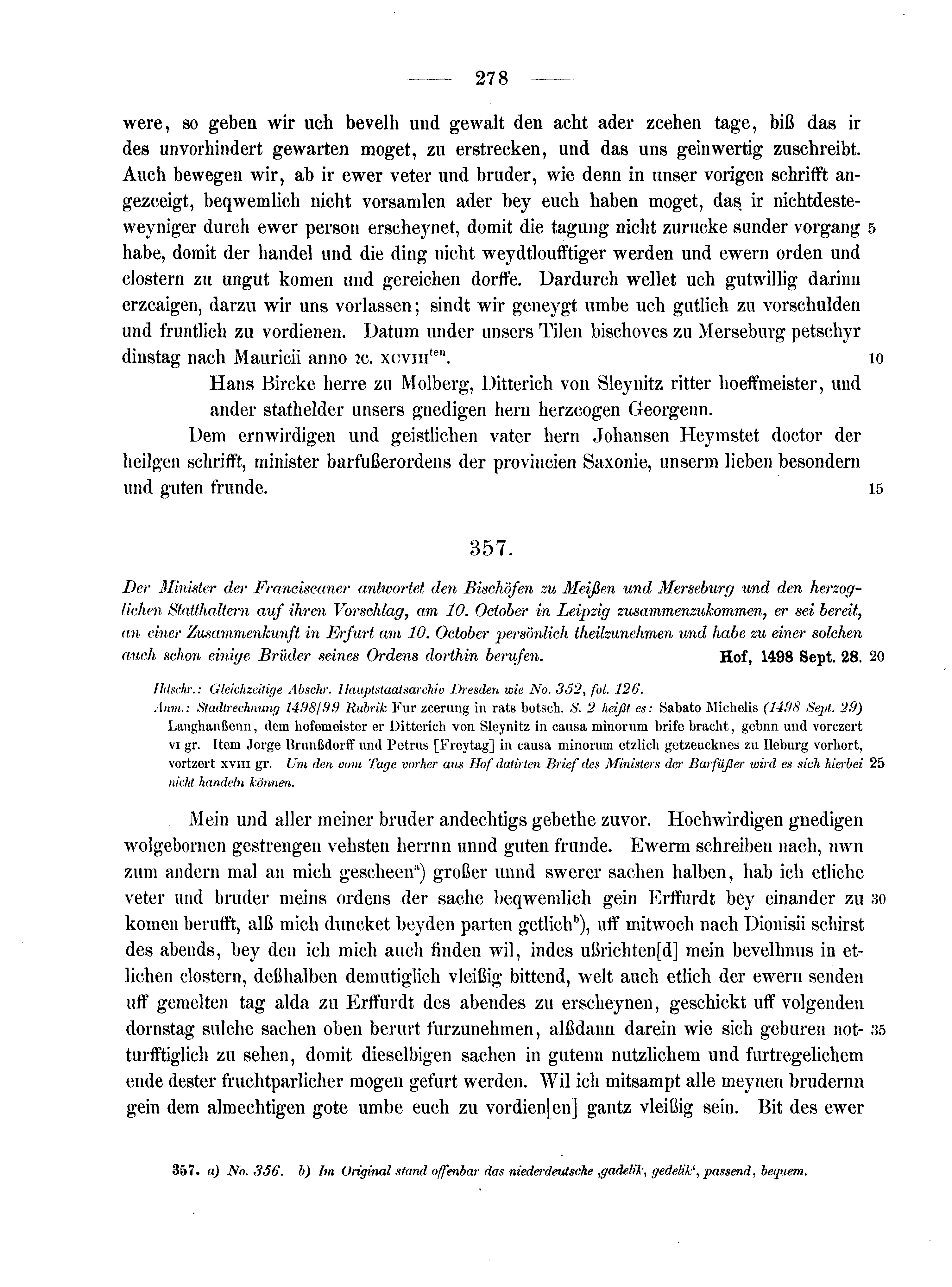 Historische Urkunde Seite 278 aus Band cds2_10