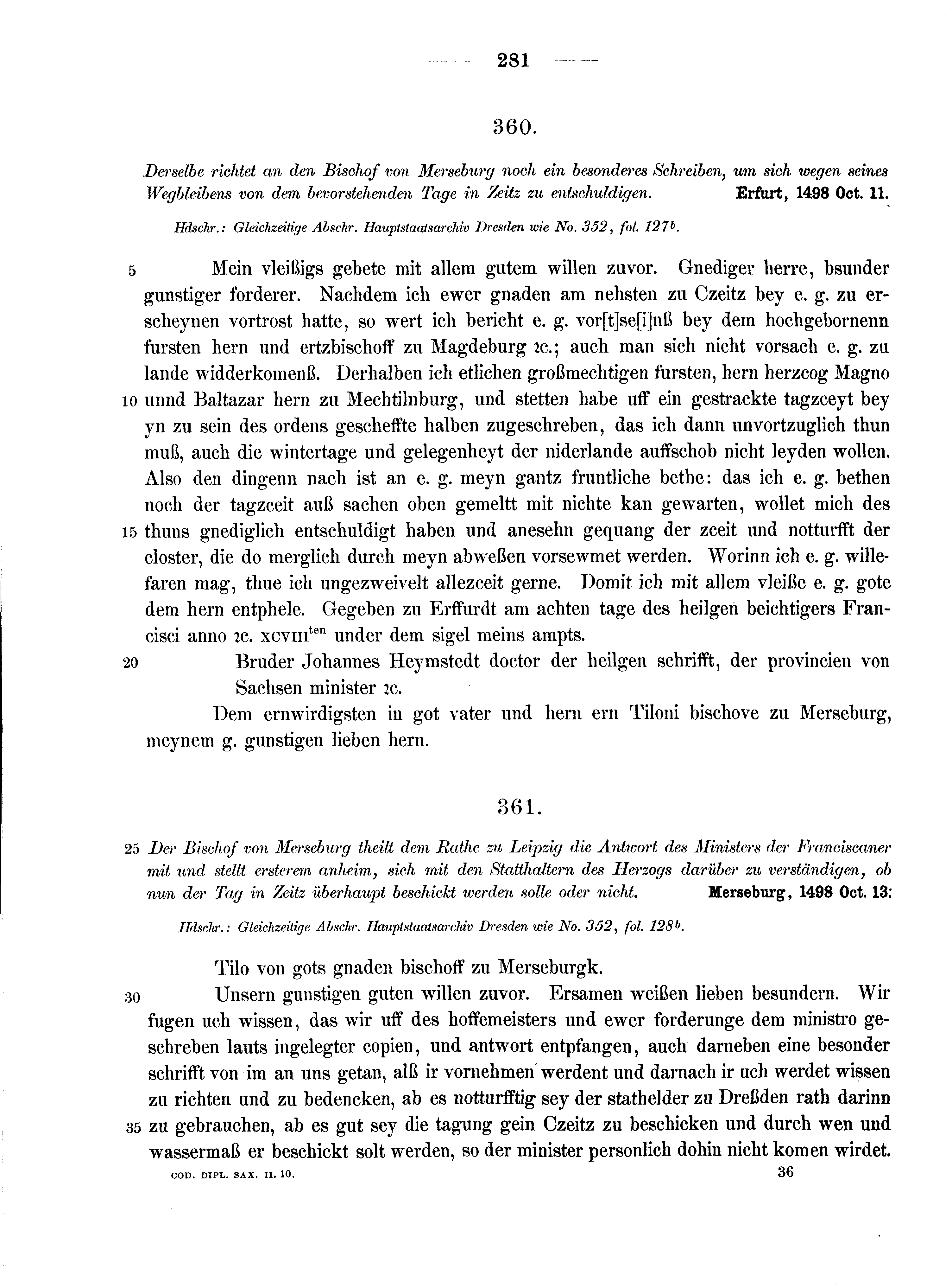 Historische Urkunde Seite 281 aus Band cds2_10