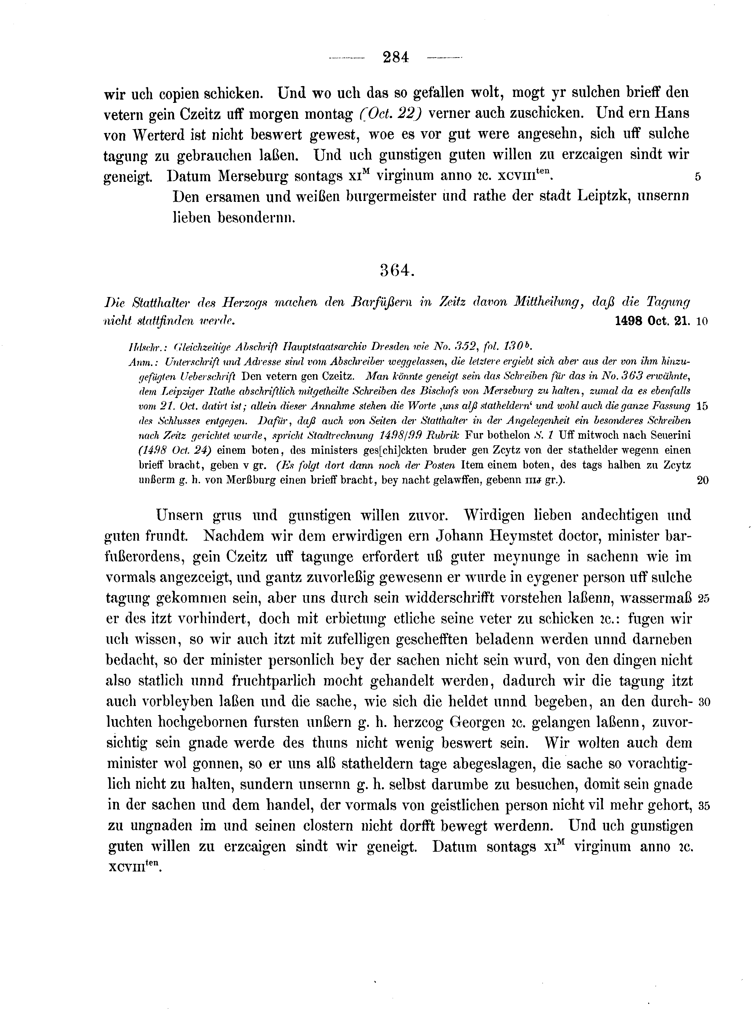 Historische Urkunde Seite 284 aus Band cds2_10