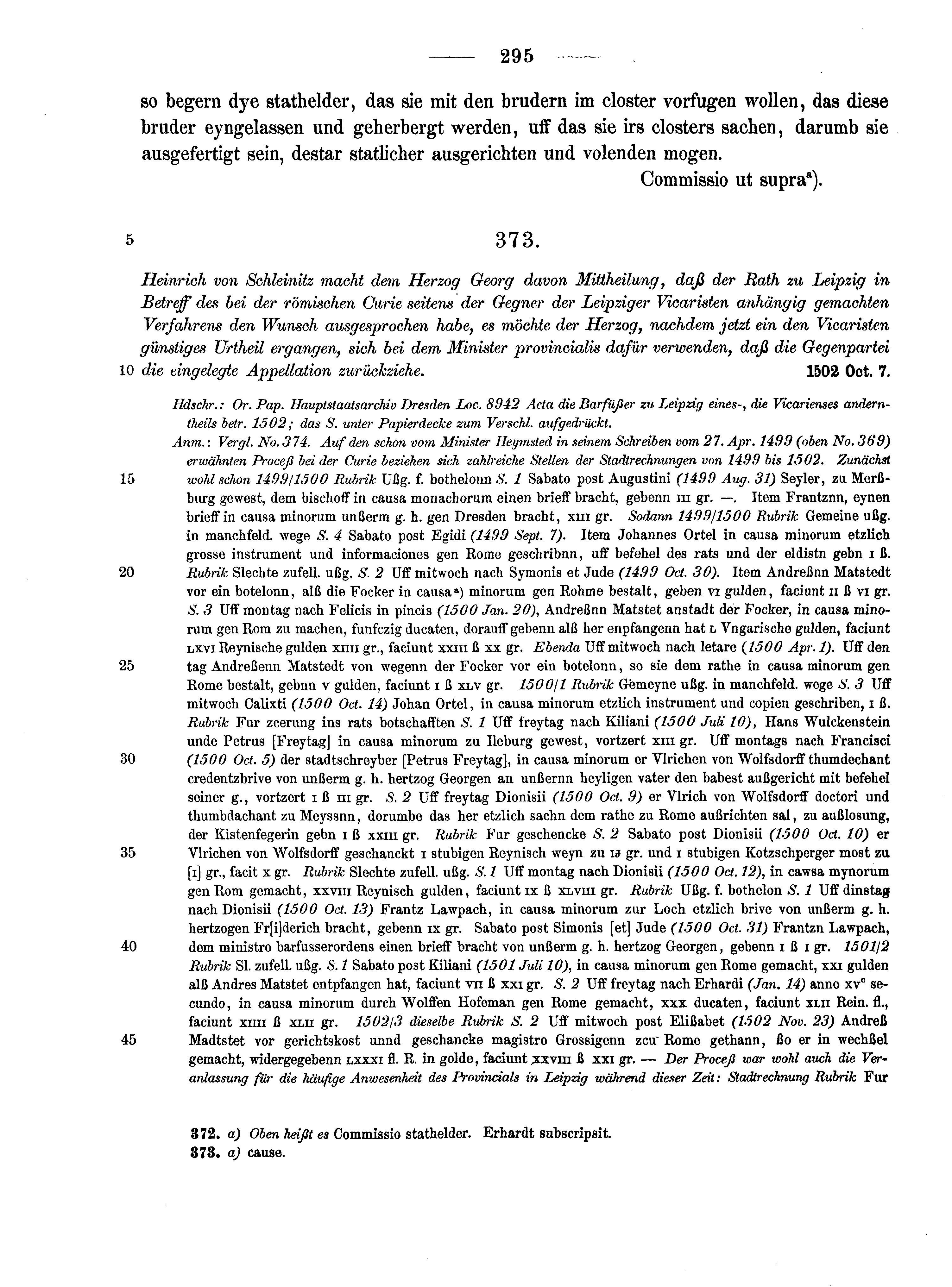 Historische Urkunde Seite 295 aus Band cds2_10